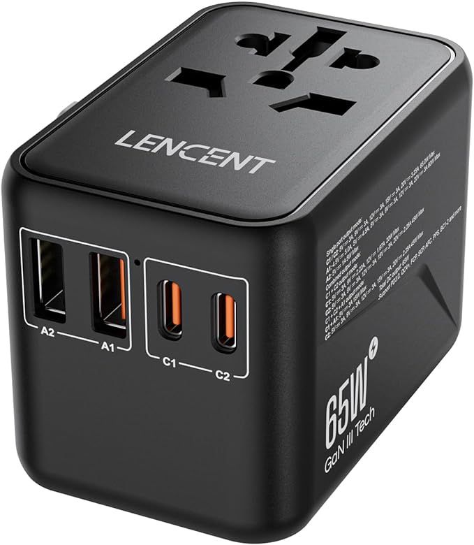 محول سفر لانسينت العالمي بقوة 65 واط GaN3