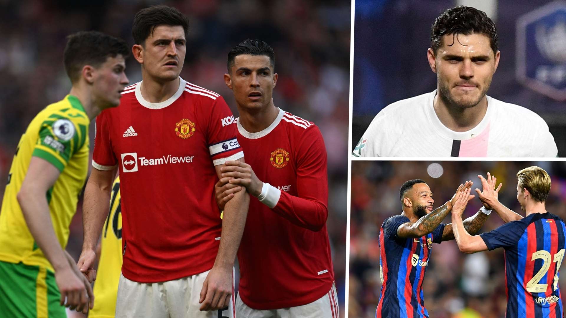 Harry Maguire Cristiano Ronaldo Frenkie De Jong Memphis Depay Mauro Icardi