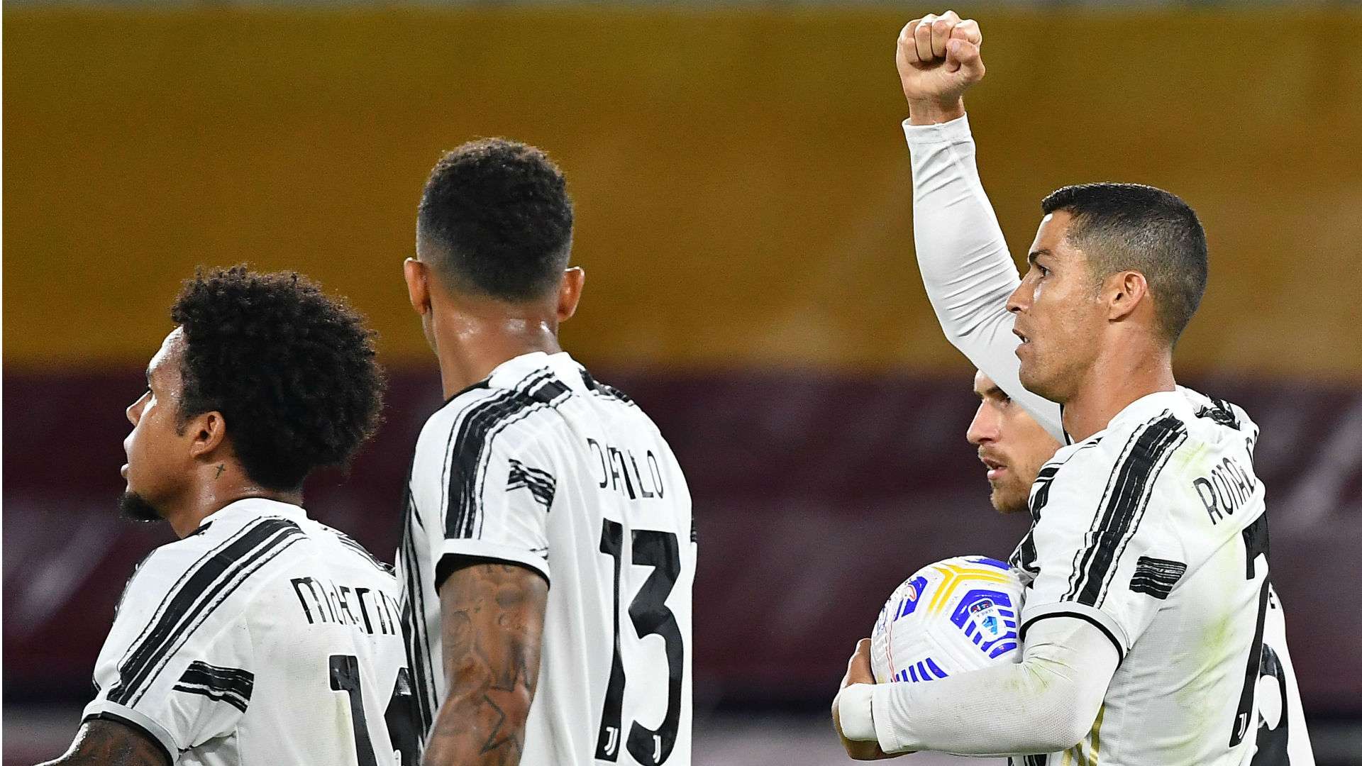 Cristiano Ronaldo celebrating Roma Juventus Serie A