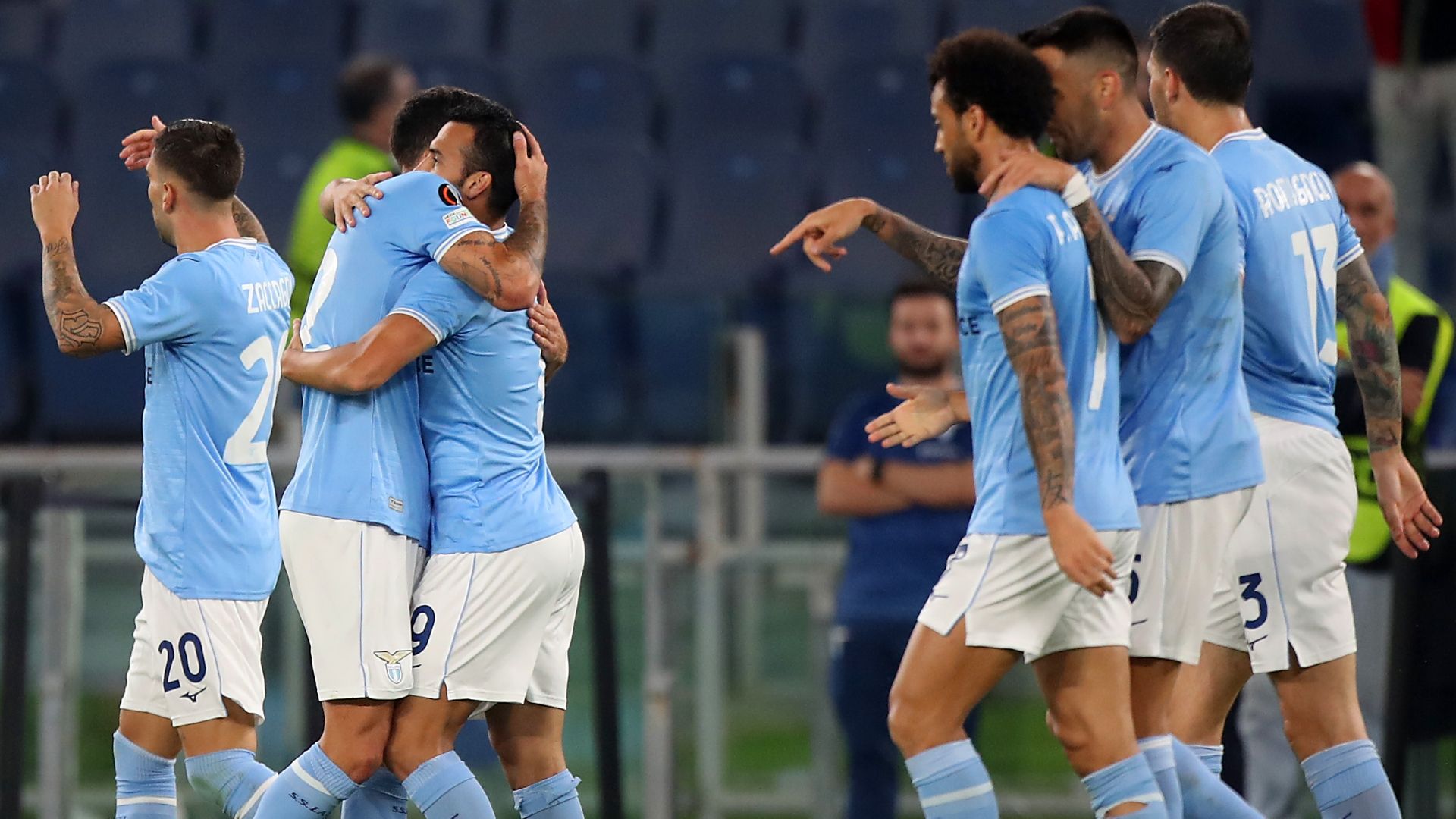 Lazio Midtjylland celebrating