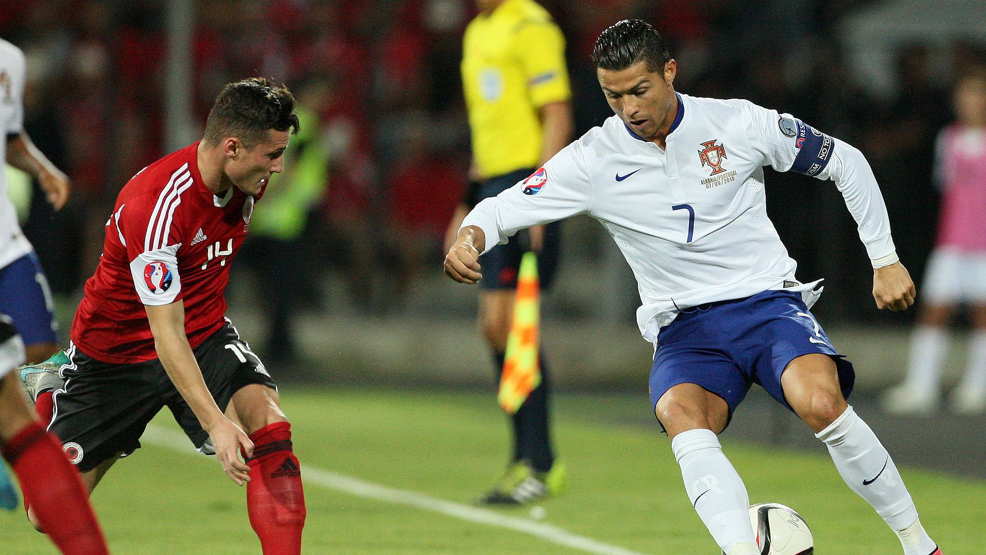 Cristiano Ronaldo Thaulant Xhaka Albania Portugal UEFA Euro Qualifiers 07092015