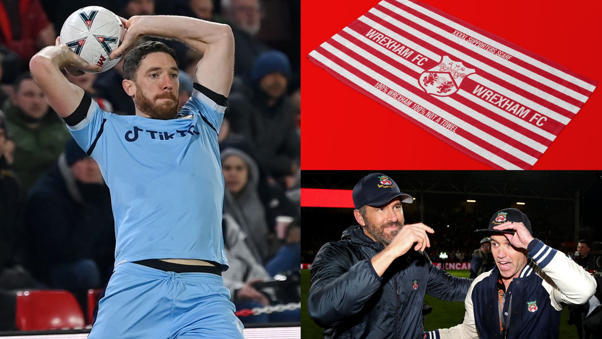 Wrexham towel scarf Ben Tozer