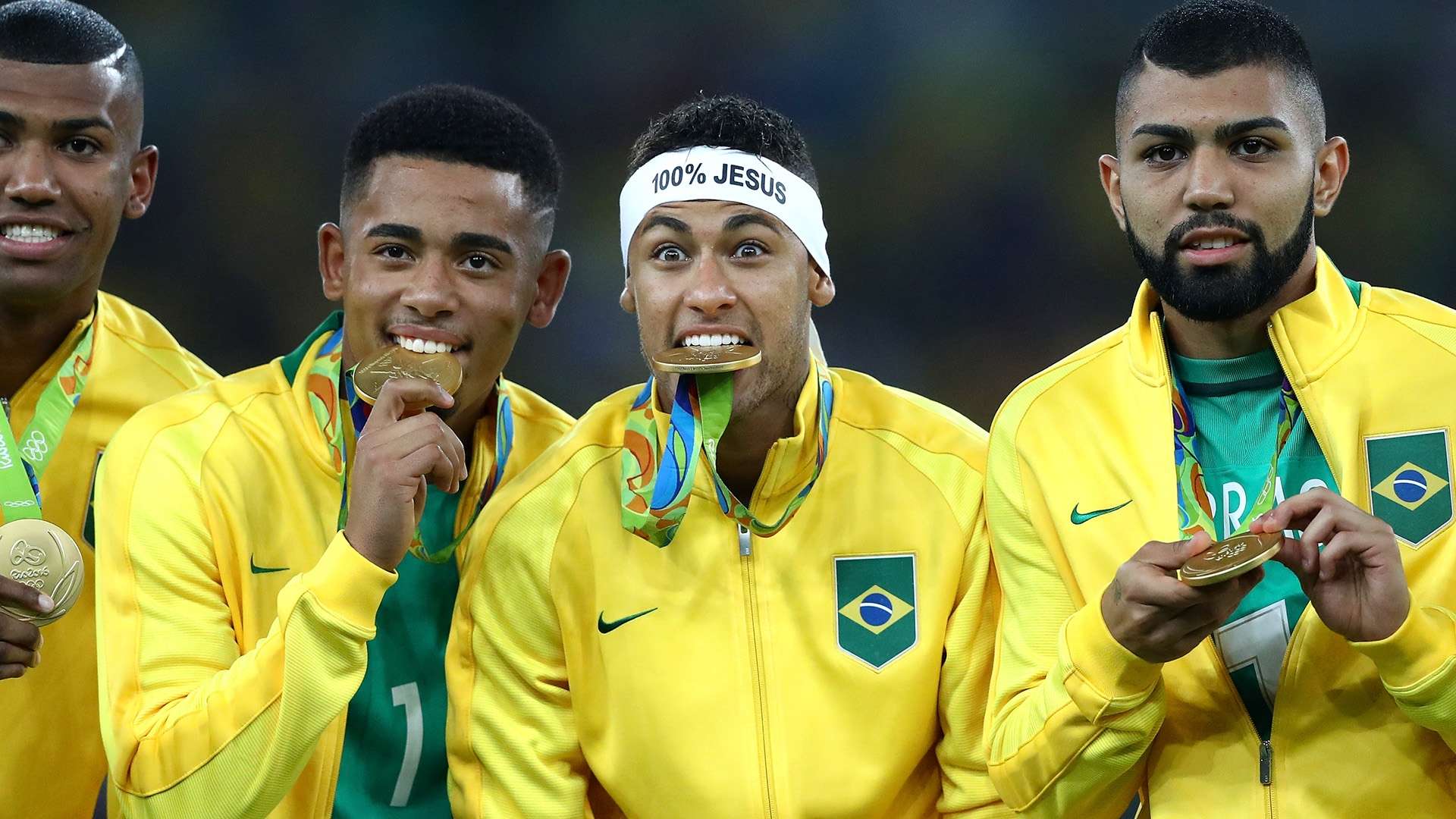 Neymar Gabriel Jesus Gabigol Brazil Gold Medal Rio 2016 Olympics