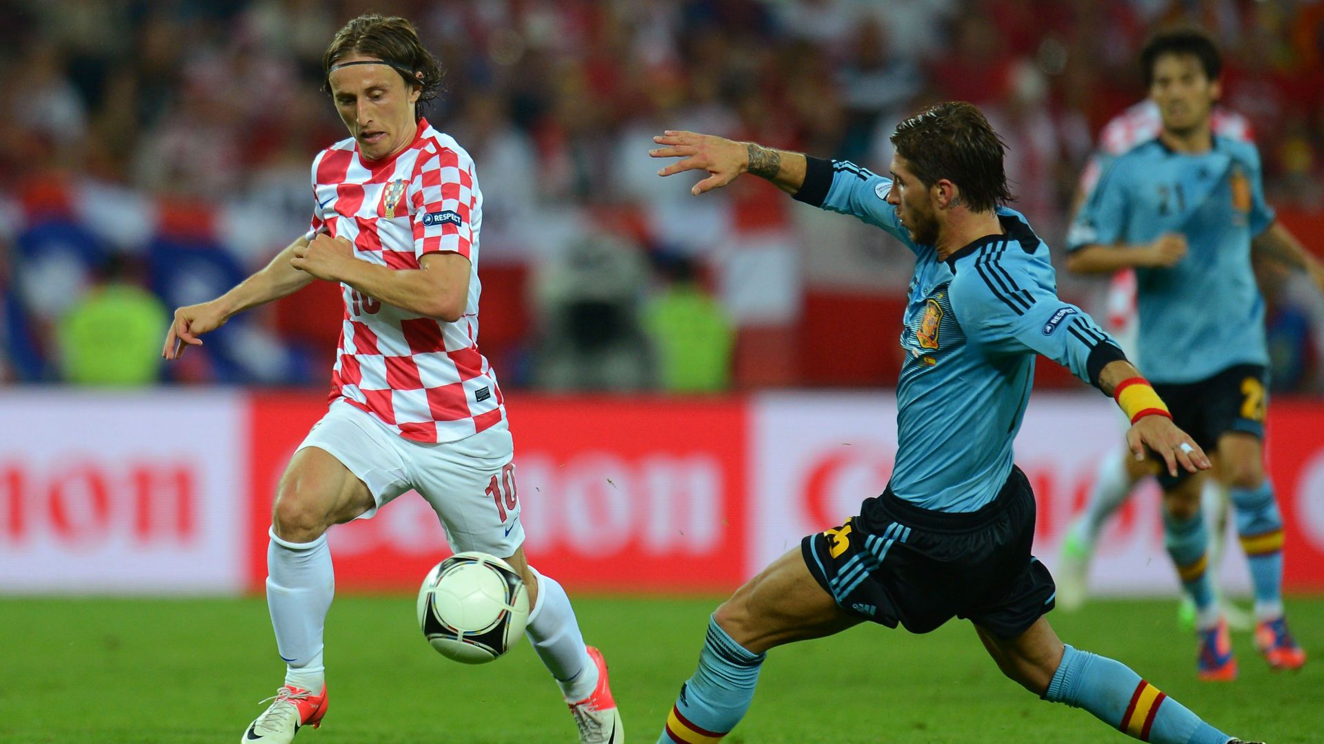 luka modric sergio ramos - croatia 0 spain 1 - euro 2012 - 18062012