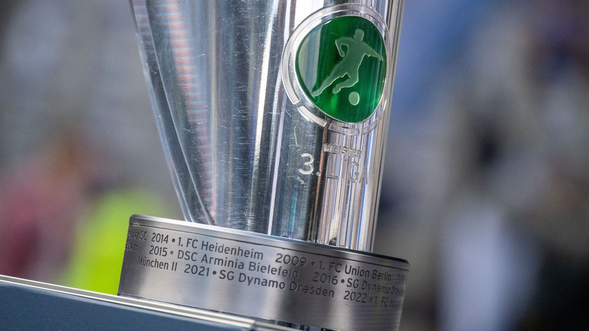 The Third Devision winners trophy stand  