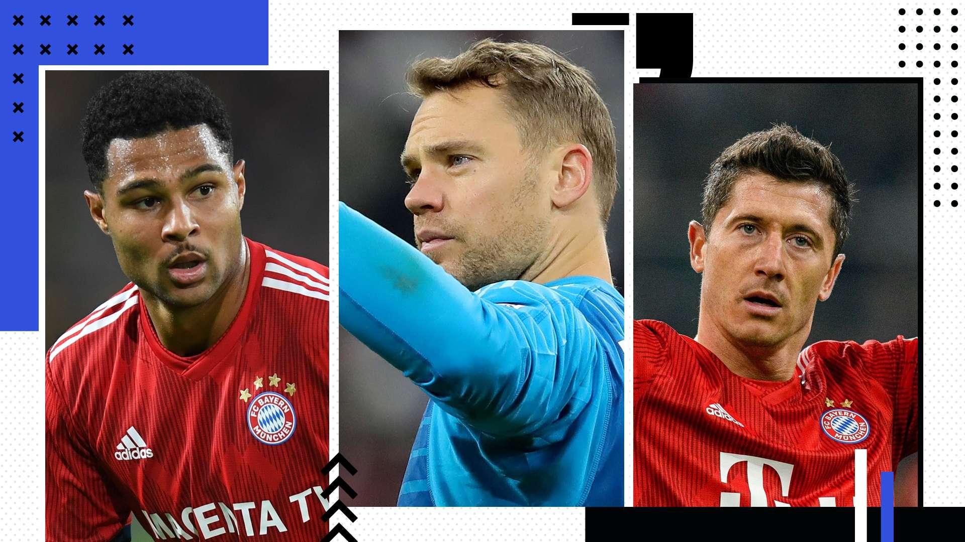 Serge Gnabry Manuel Neuer Robert Lewandowski GFX
