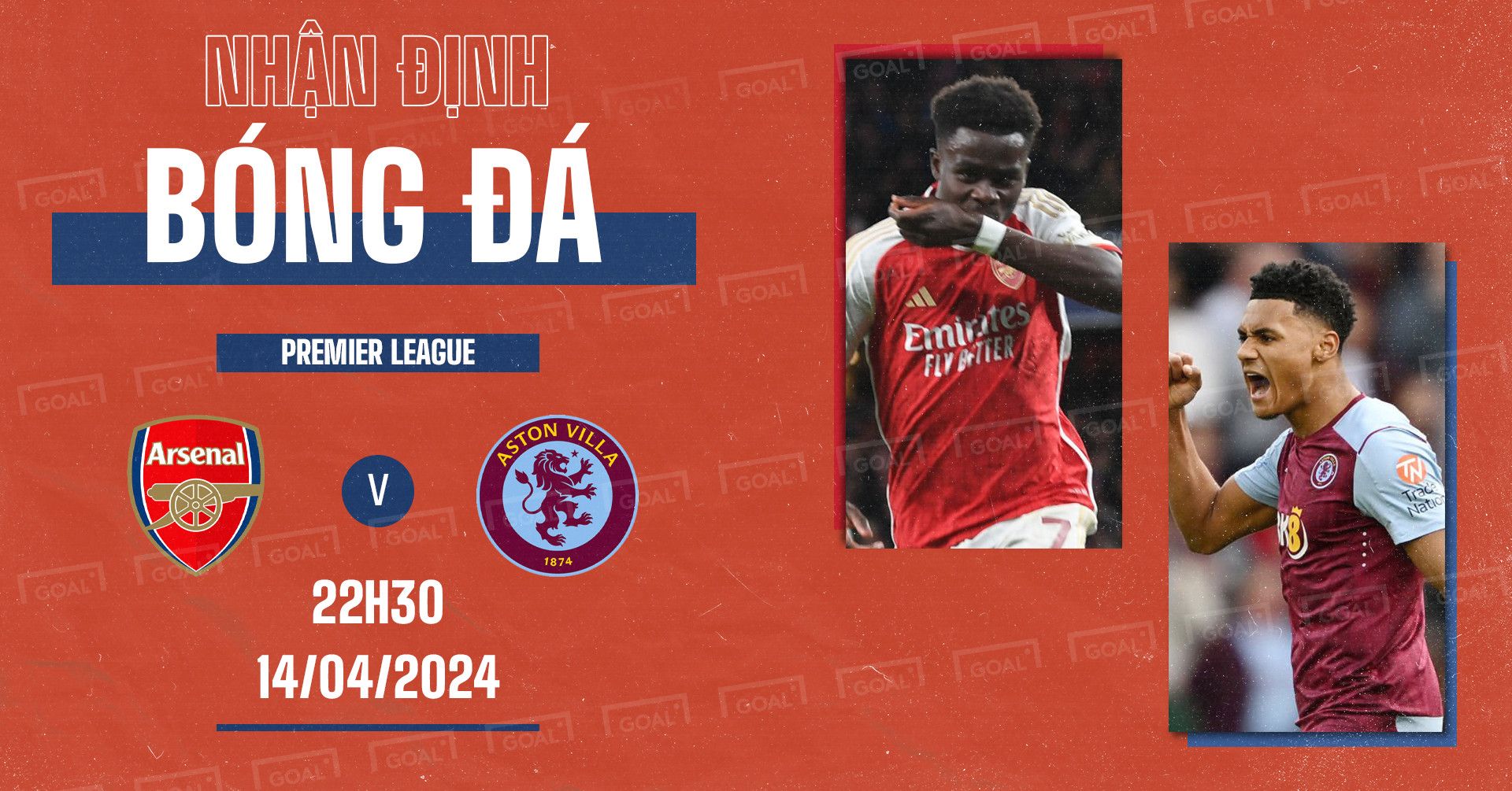 Arsenal vs Aston Villa Premier League 2023-24 GFX