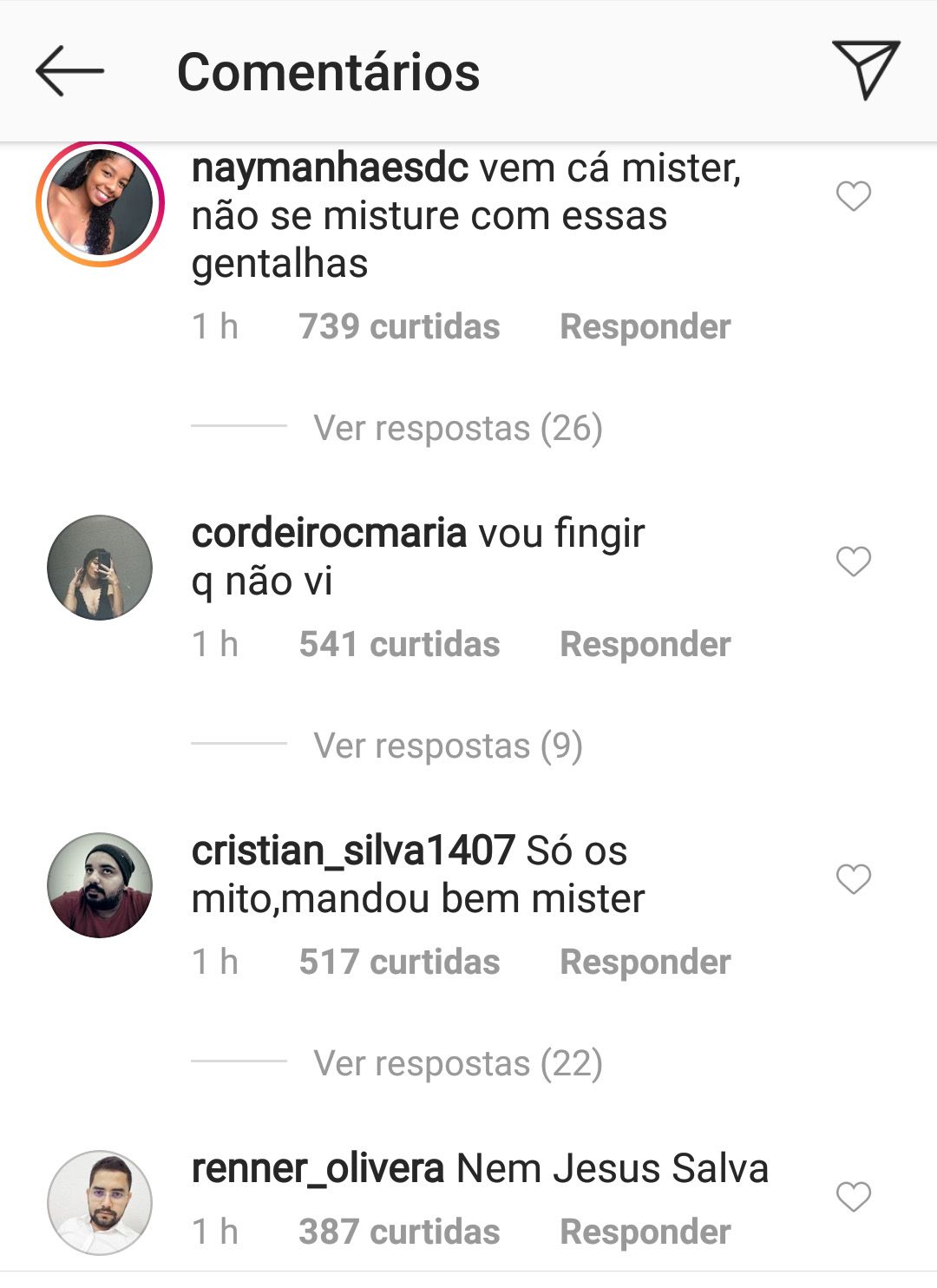 SÓ EMBED Comentarios Jesus Bolsonaro 2020