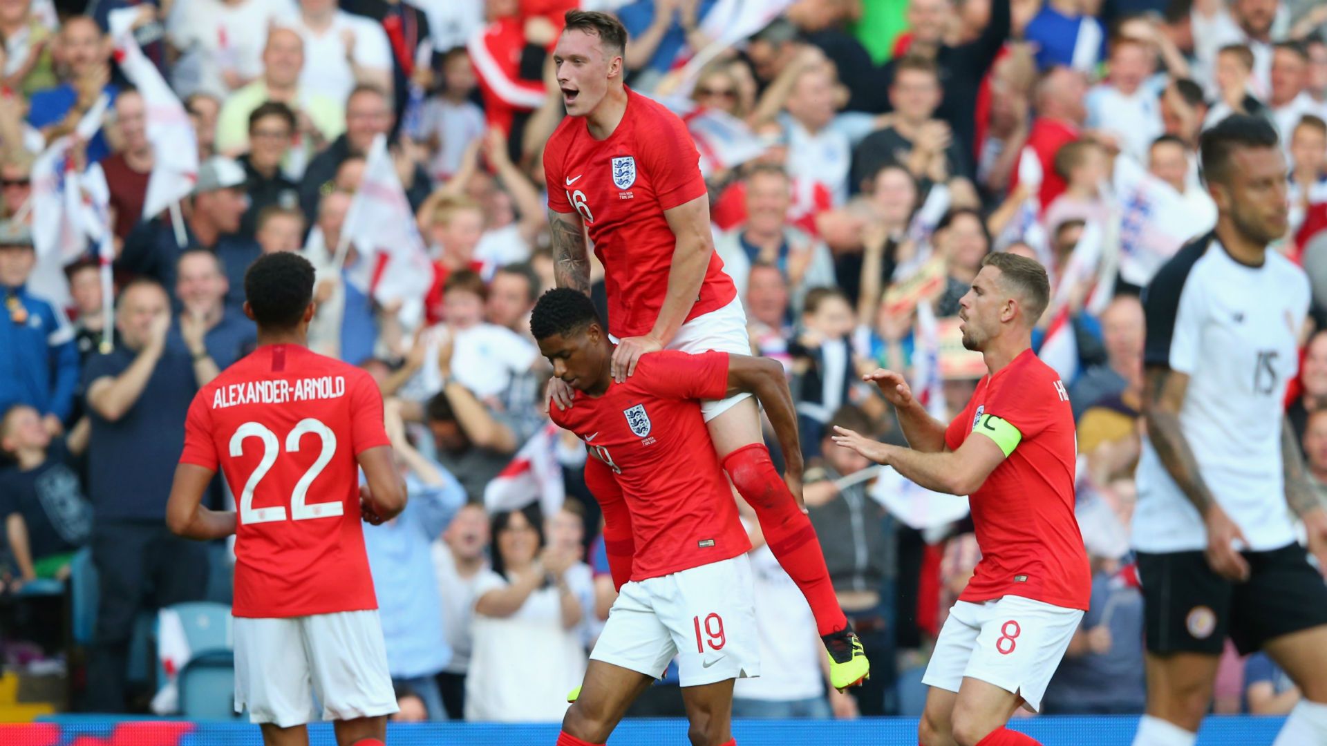 Marcus Rashford Phil Jones Jordan Henderson England Costa Rica international friendly 2018