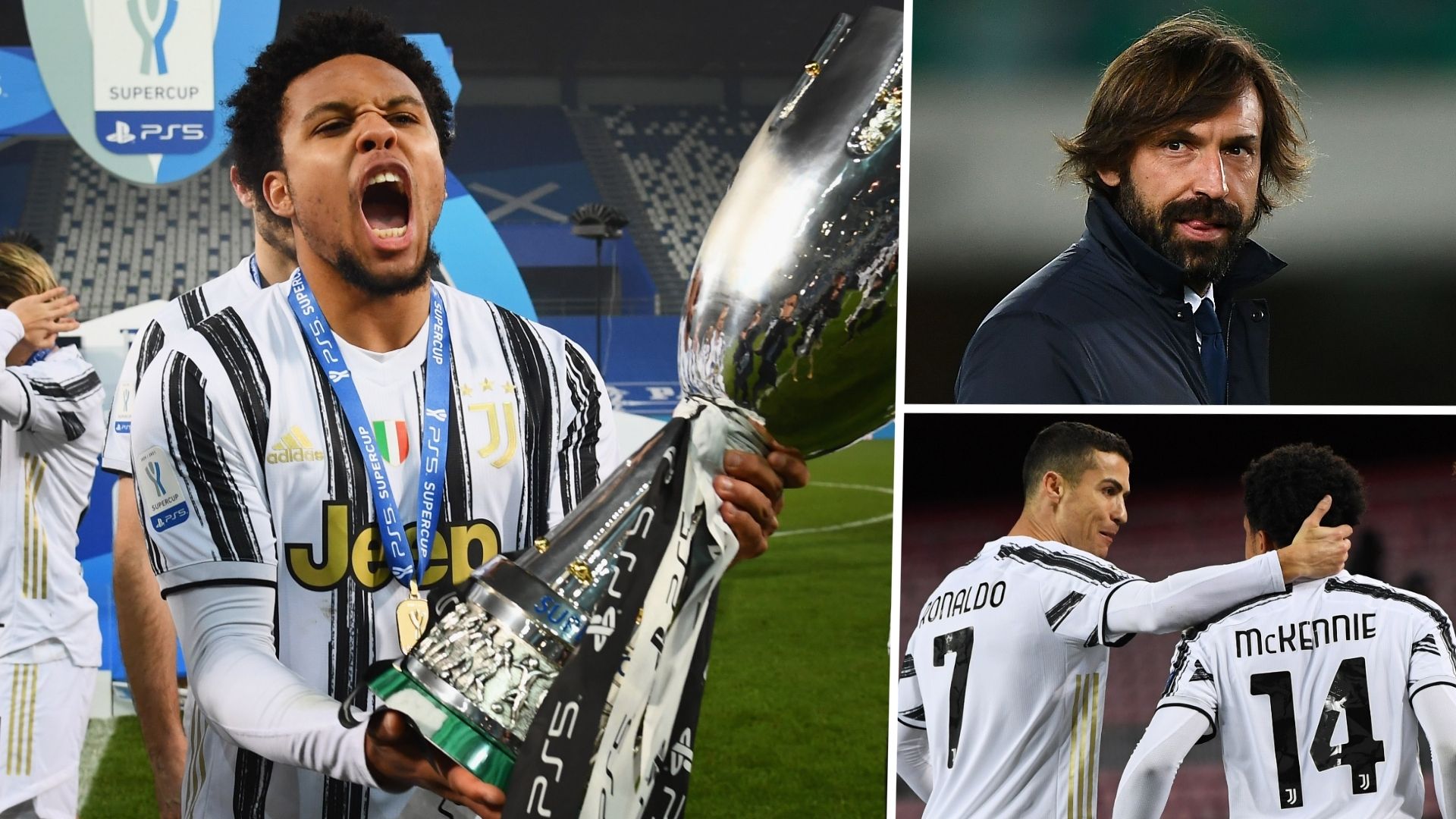 Weston McKennie Cristiano Ronaldo Andrea Pirlo Juventus GFX