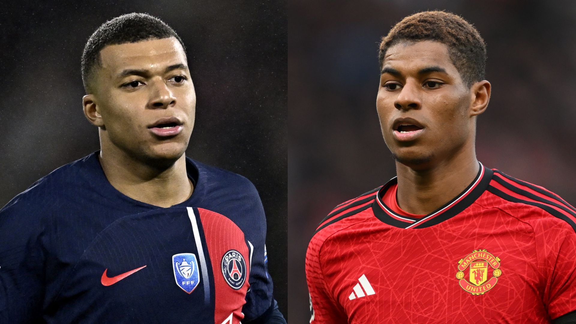 Kylian Mbappe Marcus Rashford 2023-24