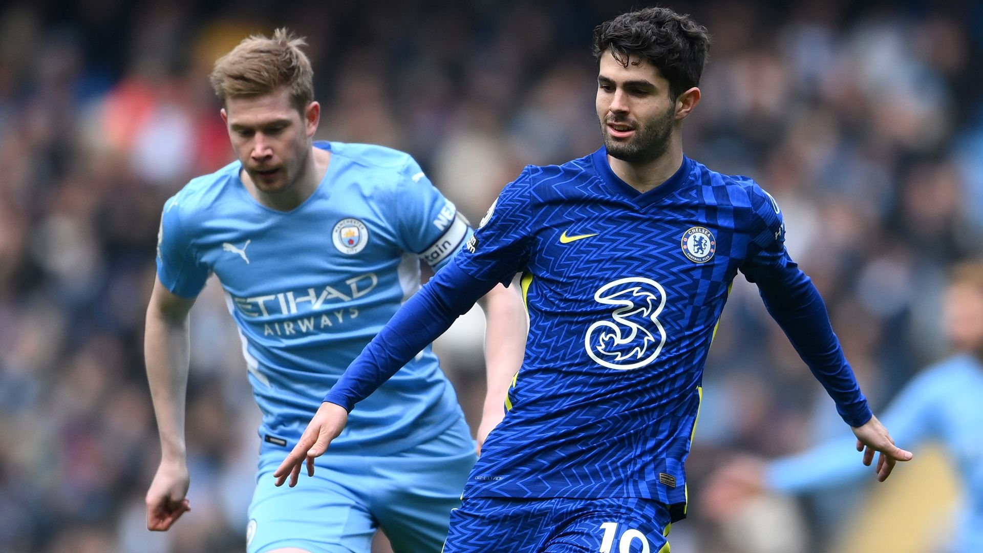 Kevin De Bruyne Christian Pulisic Man City Chelsea 2021-22