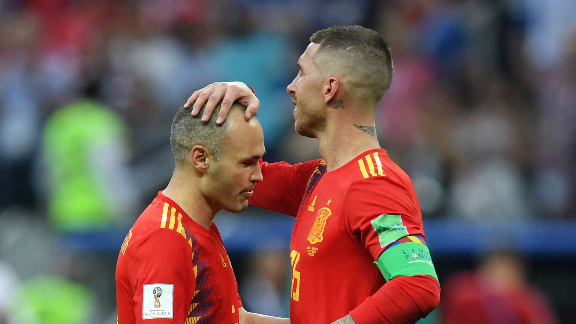 Andres Iniesta Sergio Ramos Spain 2018