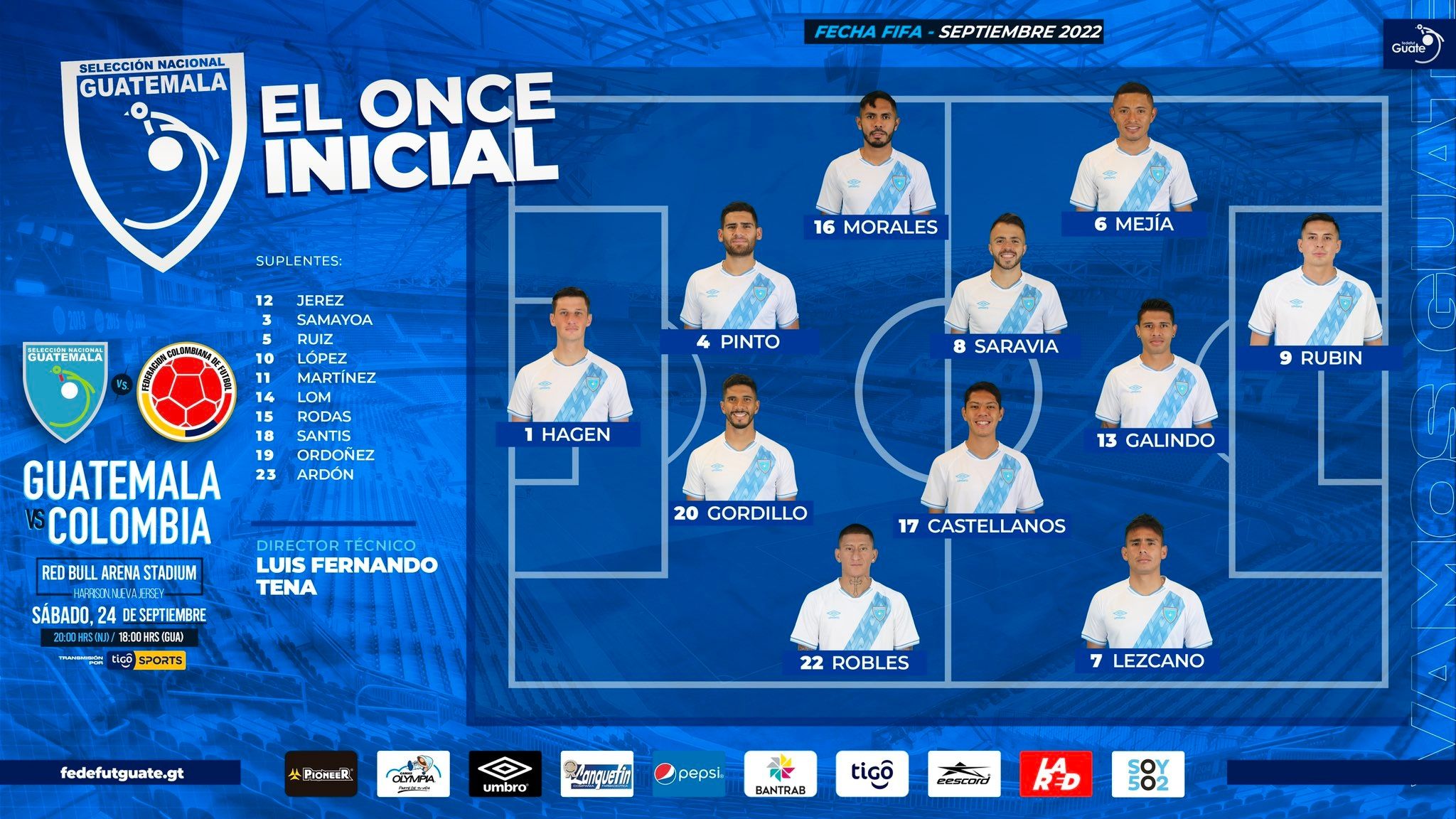 Nómina Guatemala Colombia Amistoso 2022