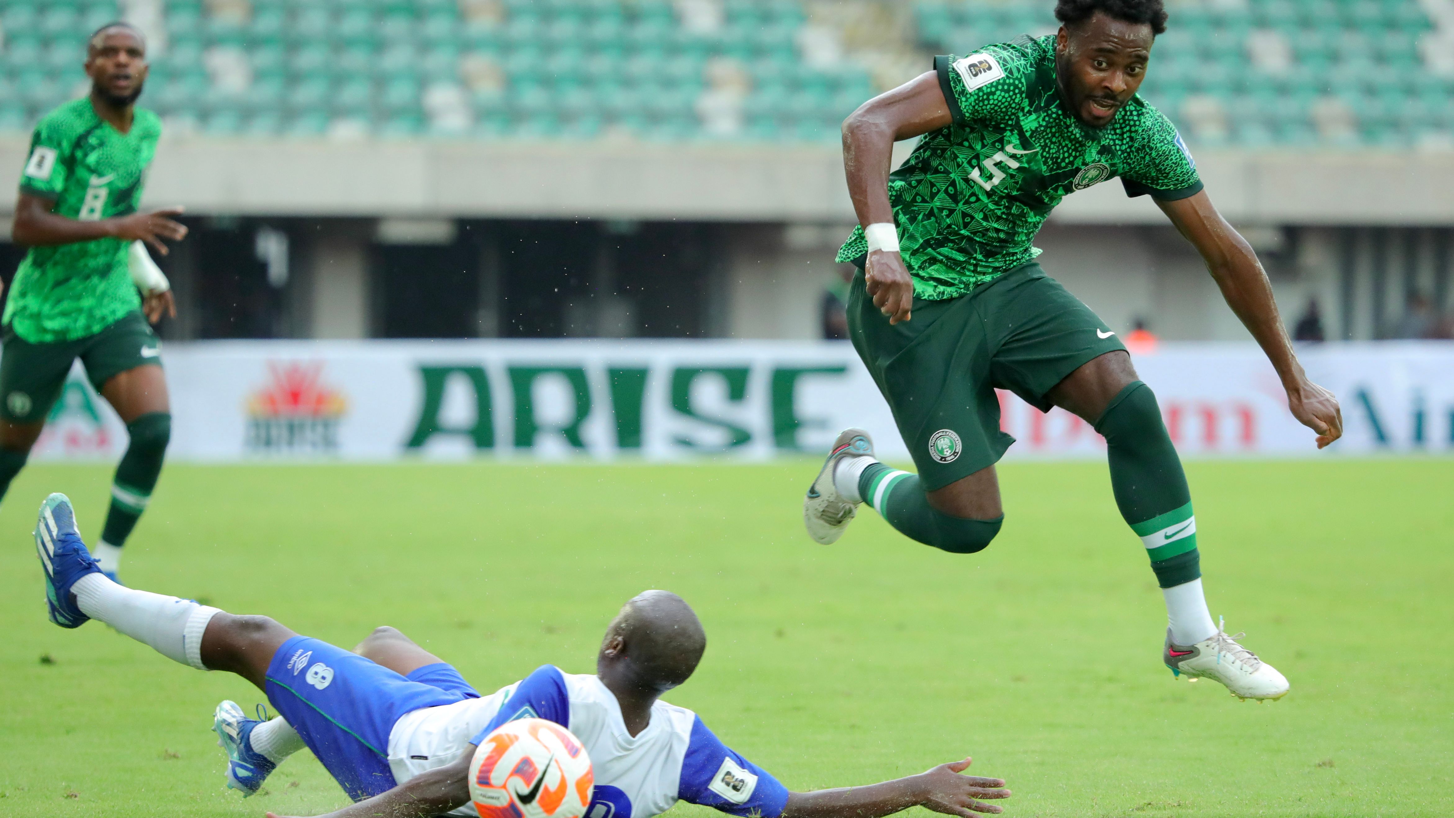 Bright Osayi-Samuel and Thabo Matsoele, Nigeria vs Lesotho