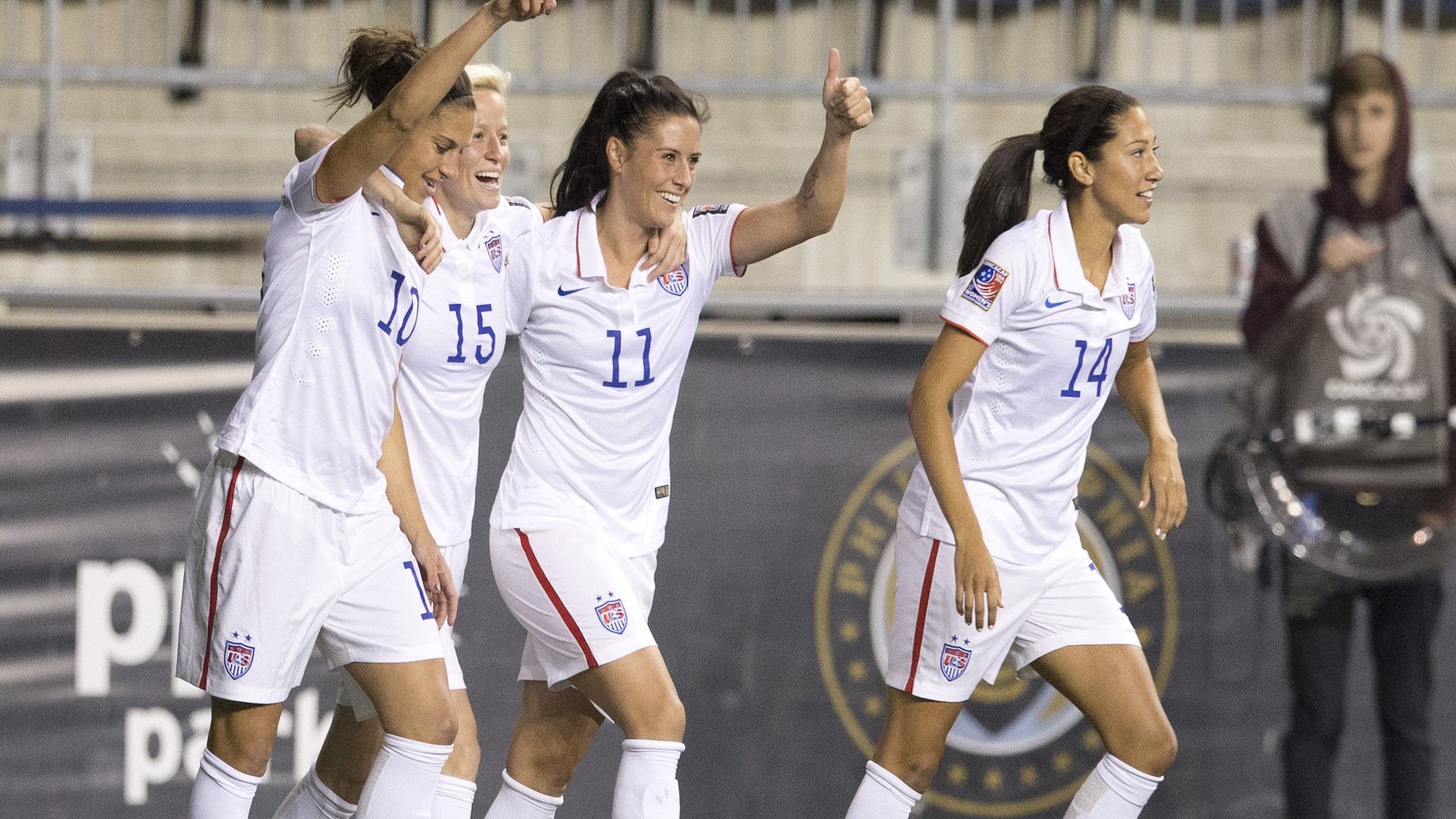 Carli Lloyd Megan Rapinoe Ali Krieger Christen Press, United States; CONCACAF Women's Championship 10242014