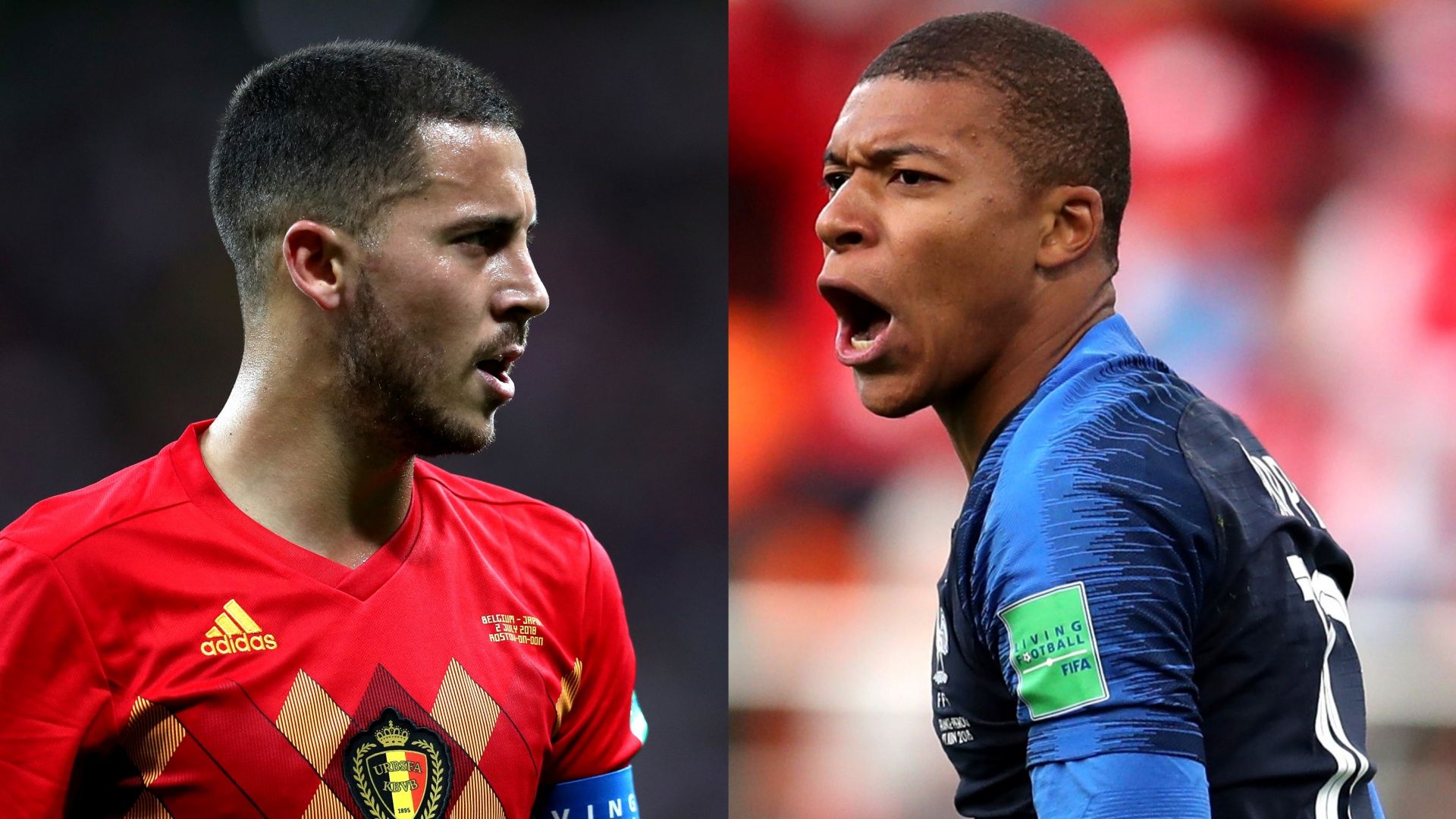 Eden Hazard Belgium Kylian Mbappe France