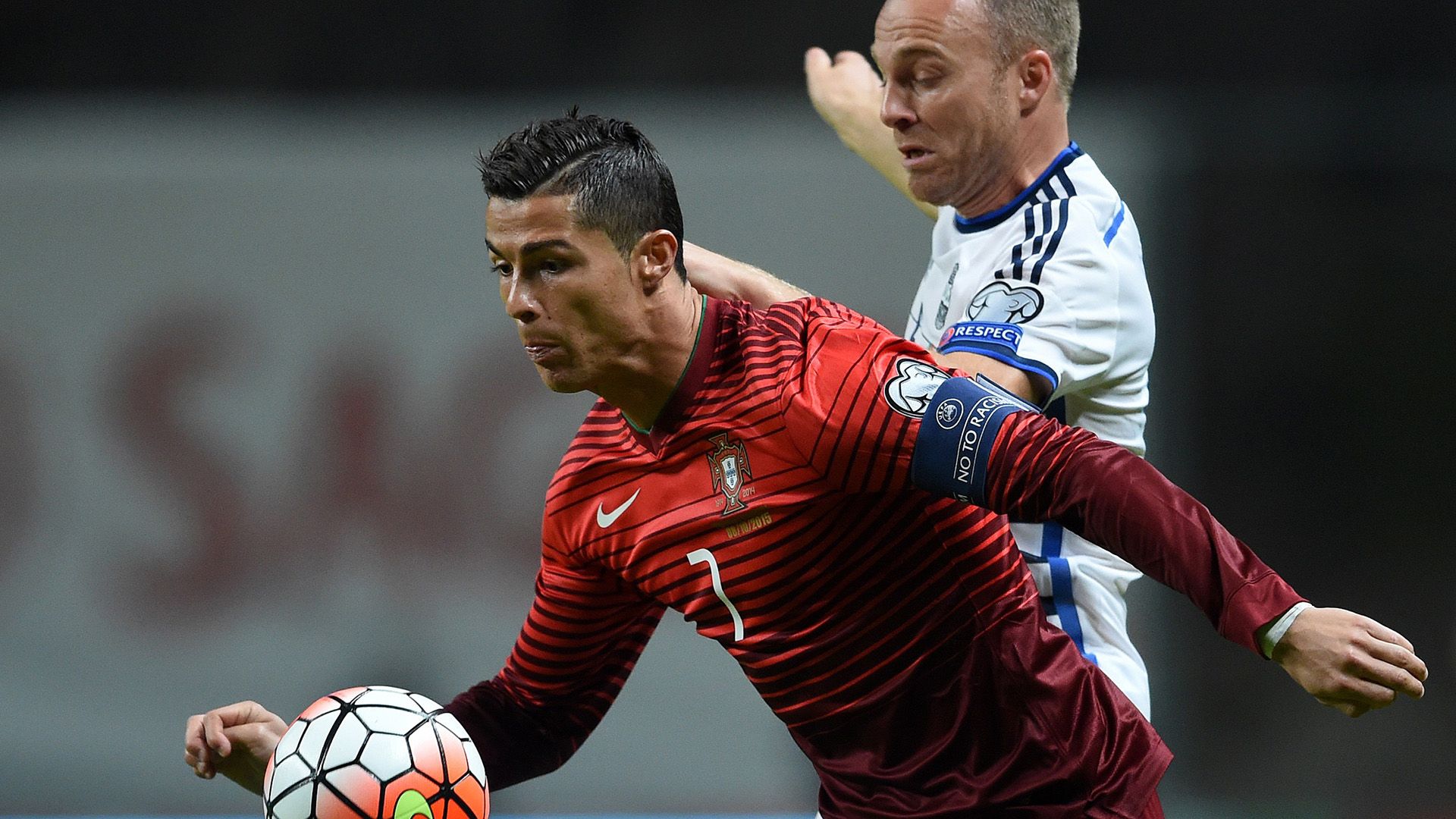 Cristiano Ronaldo Lars Jacobsen Portugal Denmark 2016 Euro Qualifiers 08102015