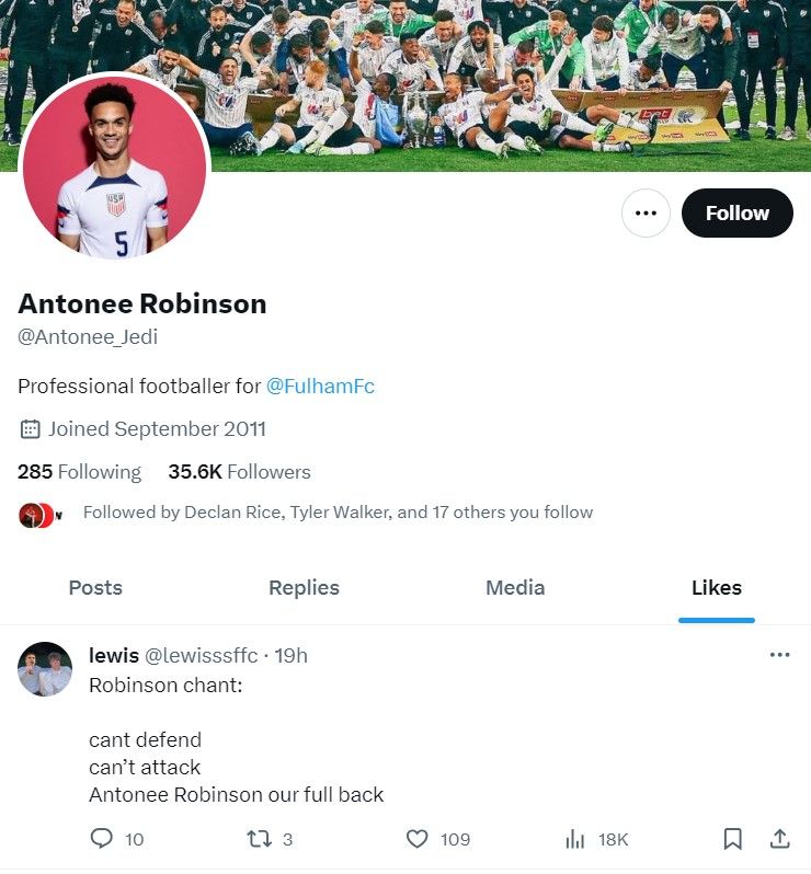 Antonee Robinson like mocking tweet