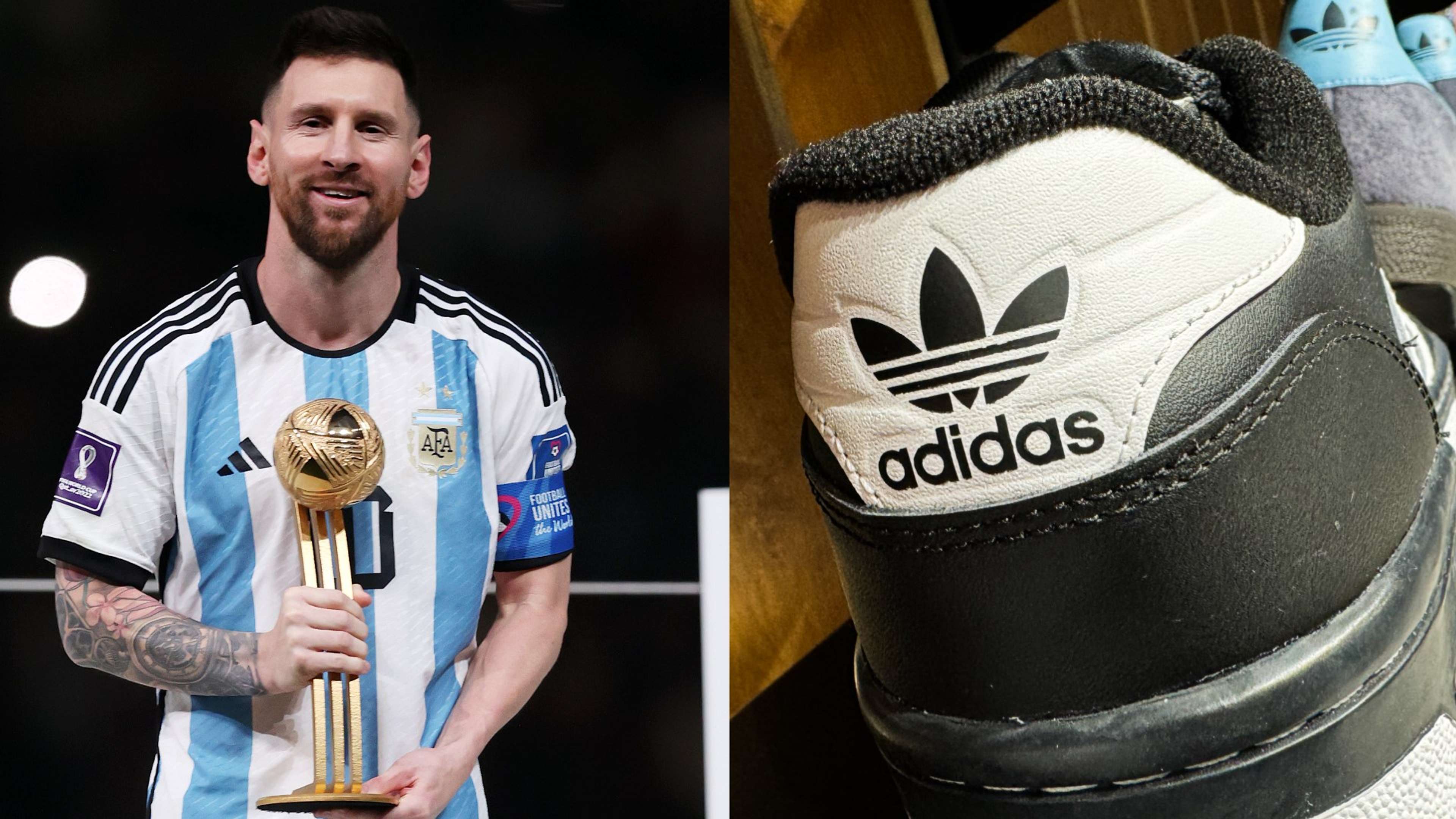 Lionel Messi Adidas shoes split