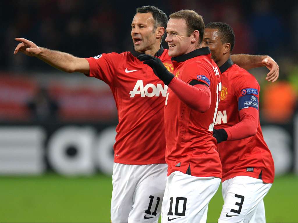 RYAN GIGGS WAYNE ROONEY BAYER LEVERKUSEN MANCHESTER UNITED CHAMPIONS LEAGUE