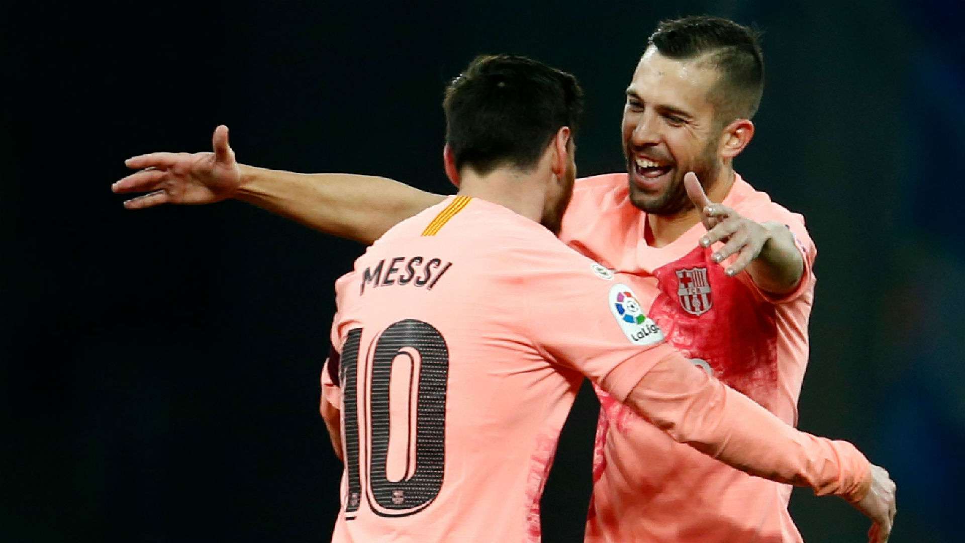 Lionel Messi Jordi Alba Barcelona La Liga 08122018