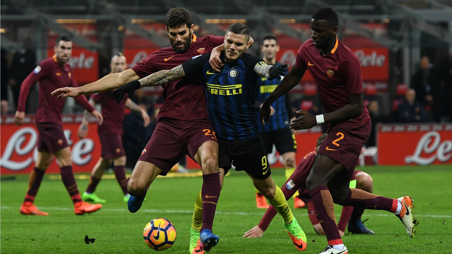 Federico Fazio Mauro Icardi Inter Roma Serie A 26022017