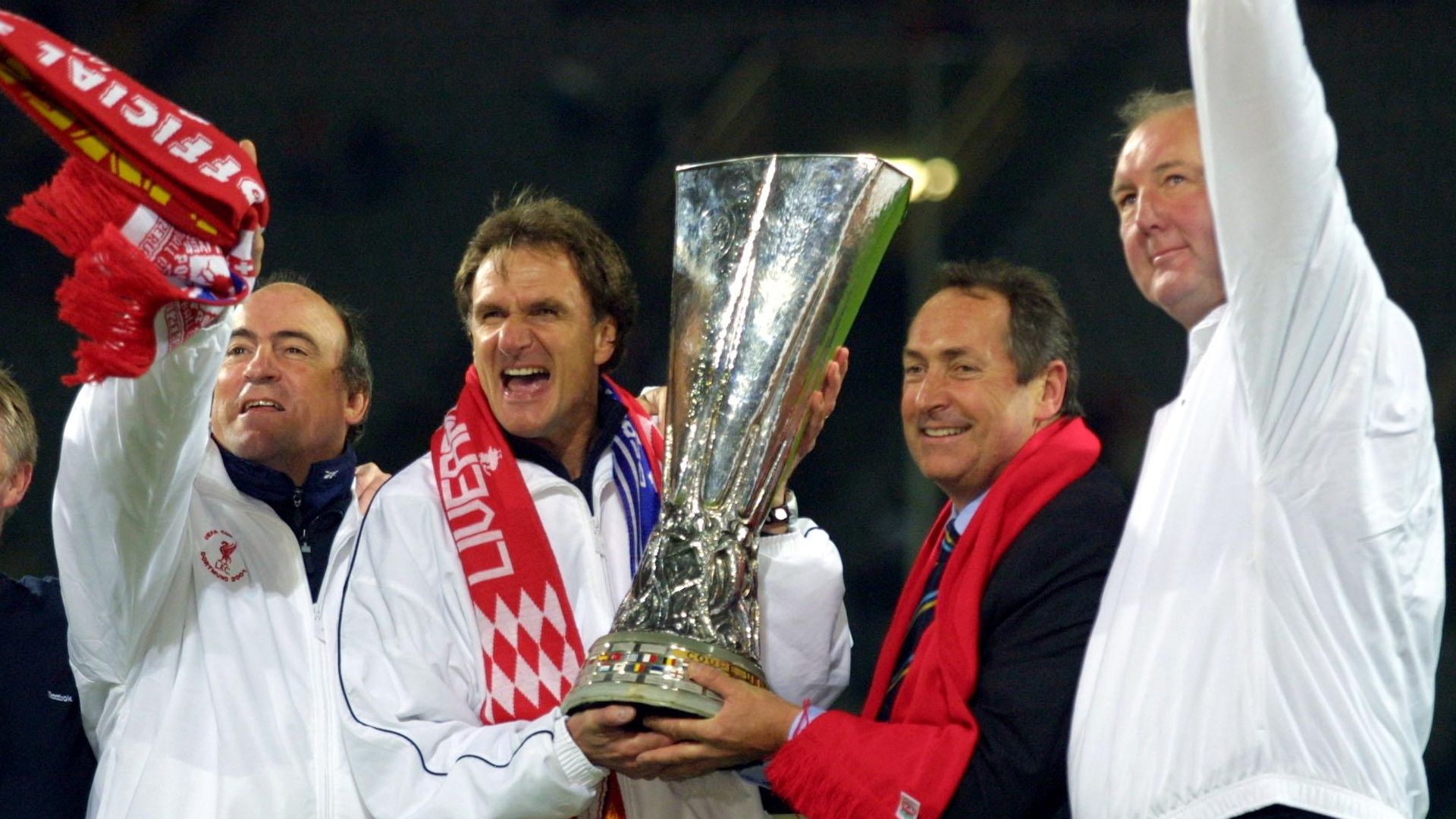 Gerard Houllier Phil Thompson Liverpool UEFA Cup 2001
