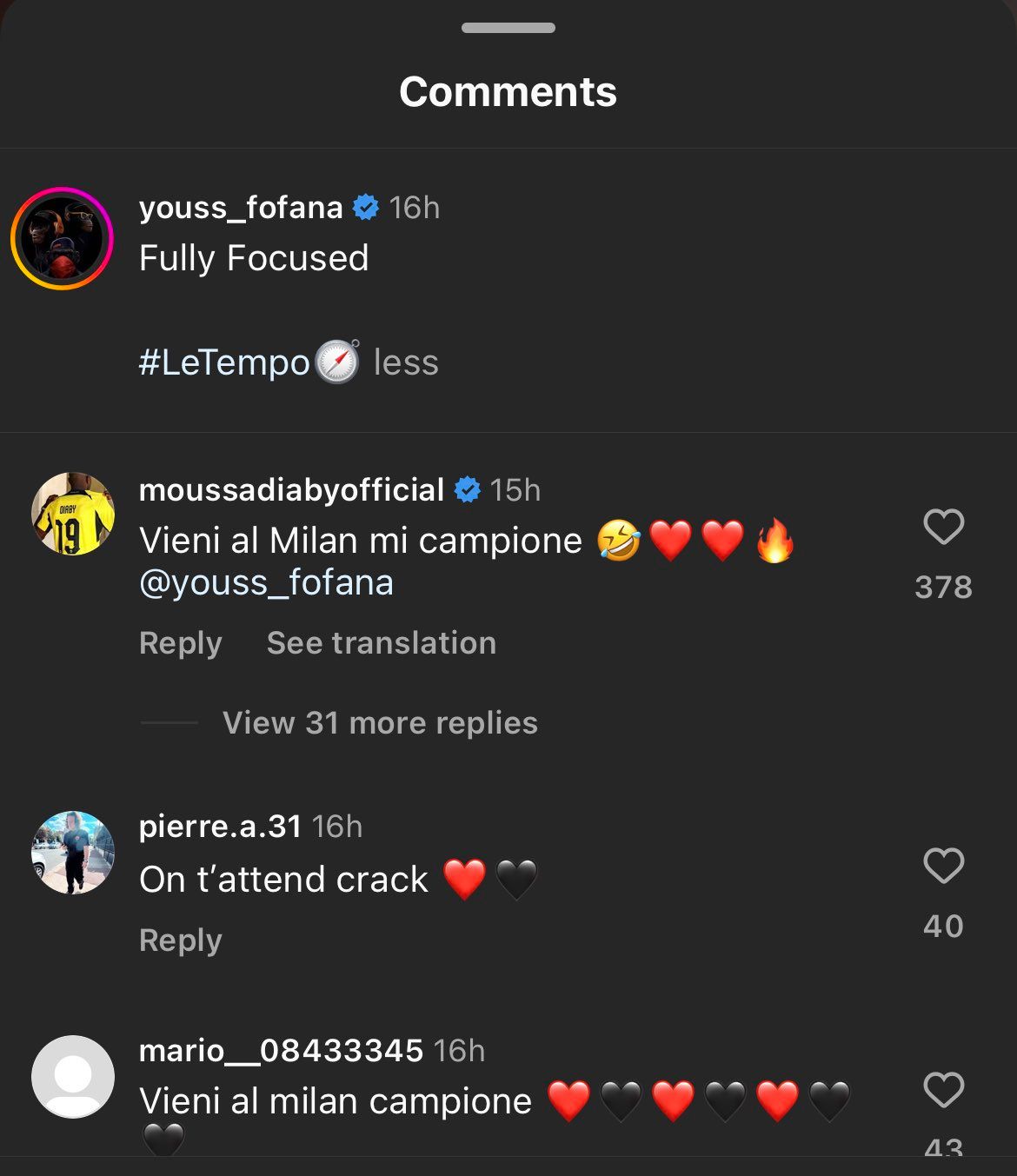Moussa Diaby Youssouf Fofana Instagram