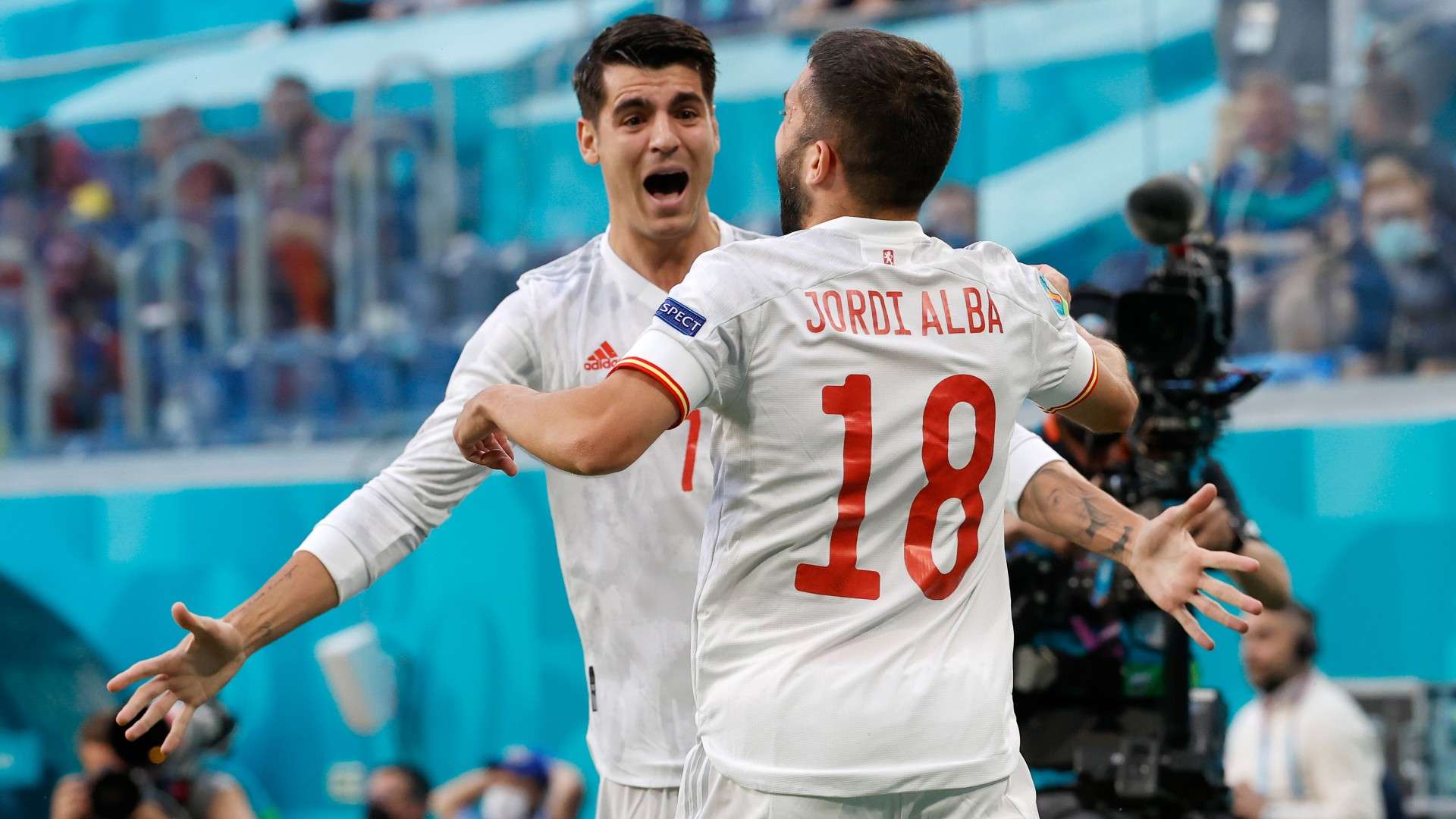 Alvaro Morata Jordi Alba Spain Euro 2020