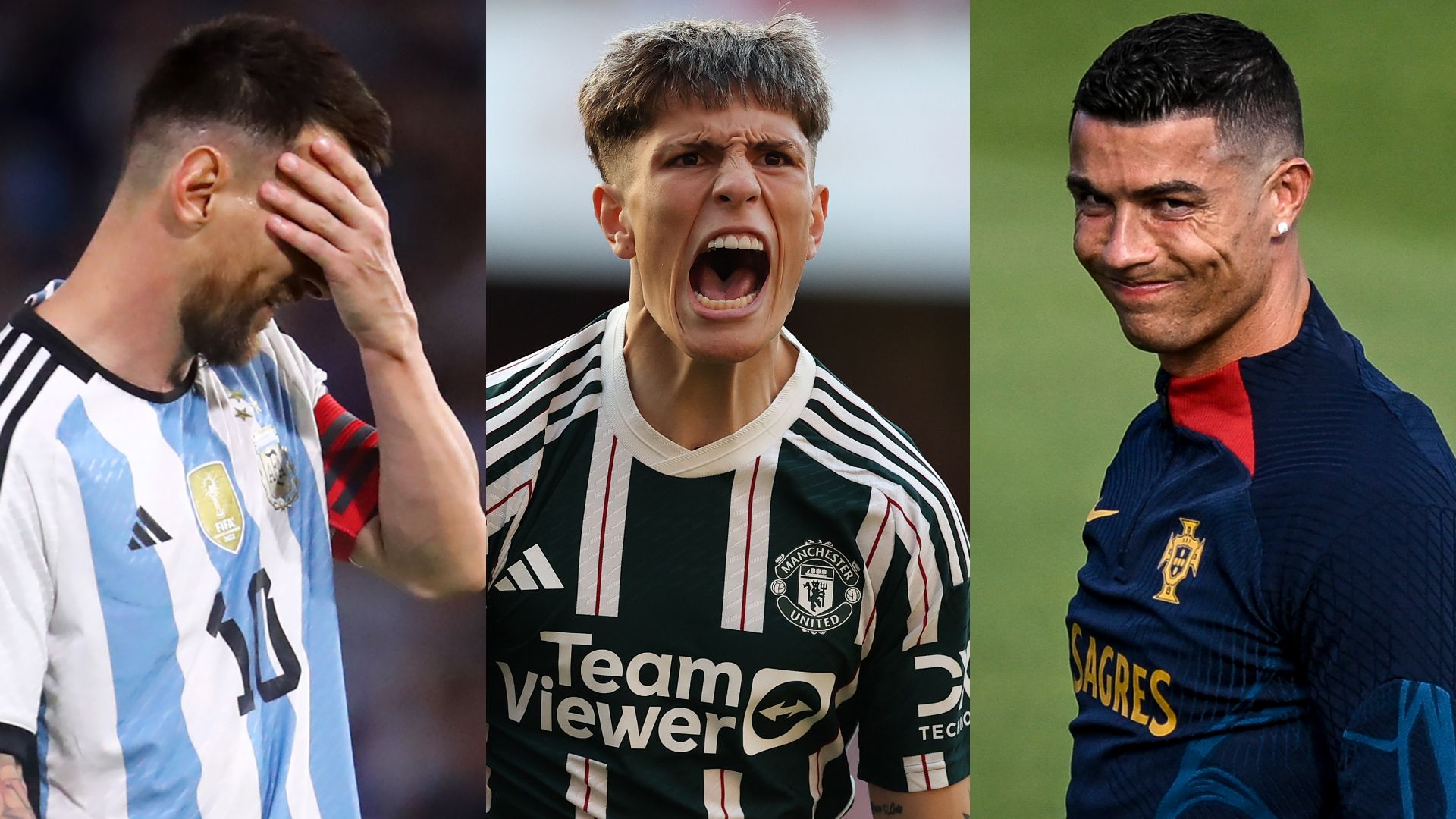 Lionel Messi Alejandro Garnacho Cristiano Ronaldo