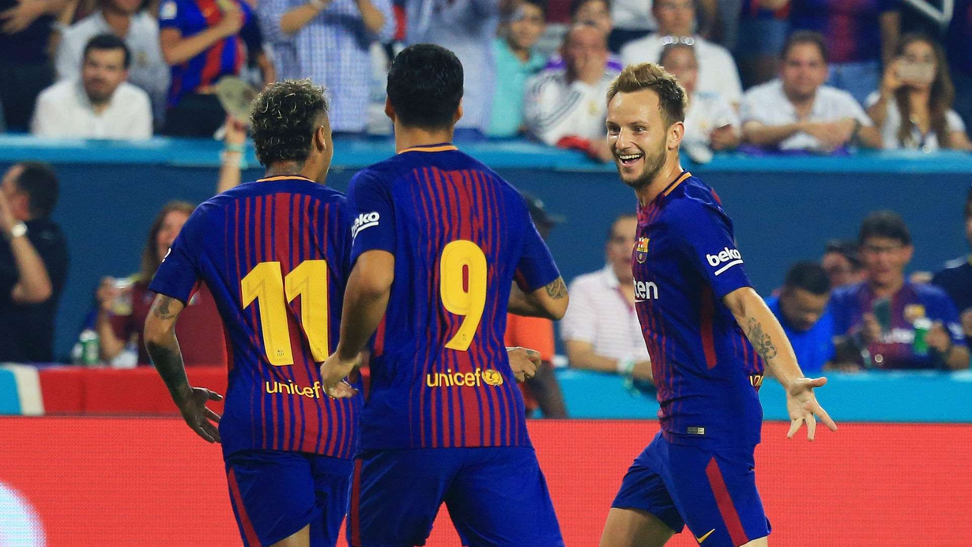 Ivan Rakitic Neymar Luis Suarez Barcelona Real Madrid ICC