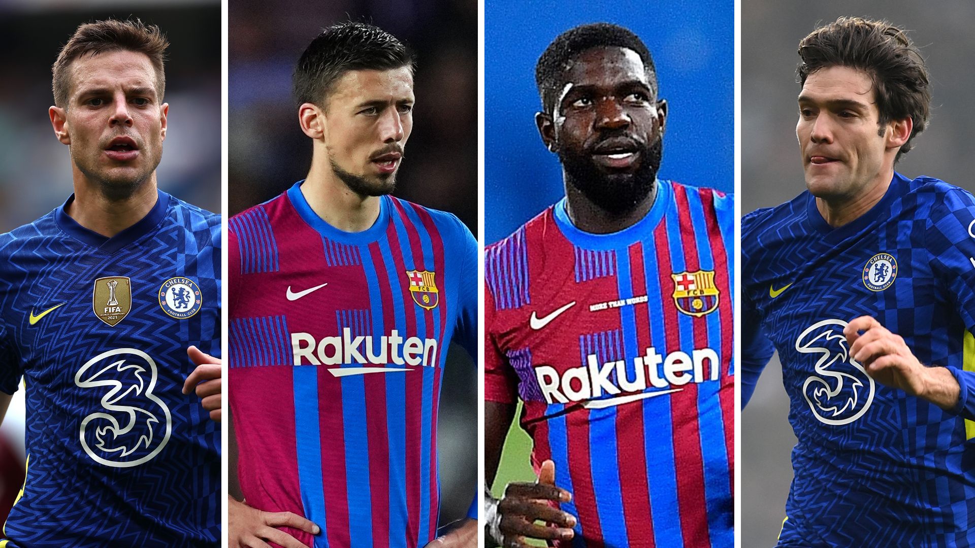 Cesar Azpilicueta Clement Lenglet Samuel Umtiti Marcos Alonso Barcelona