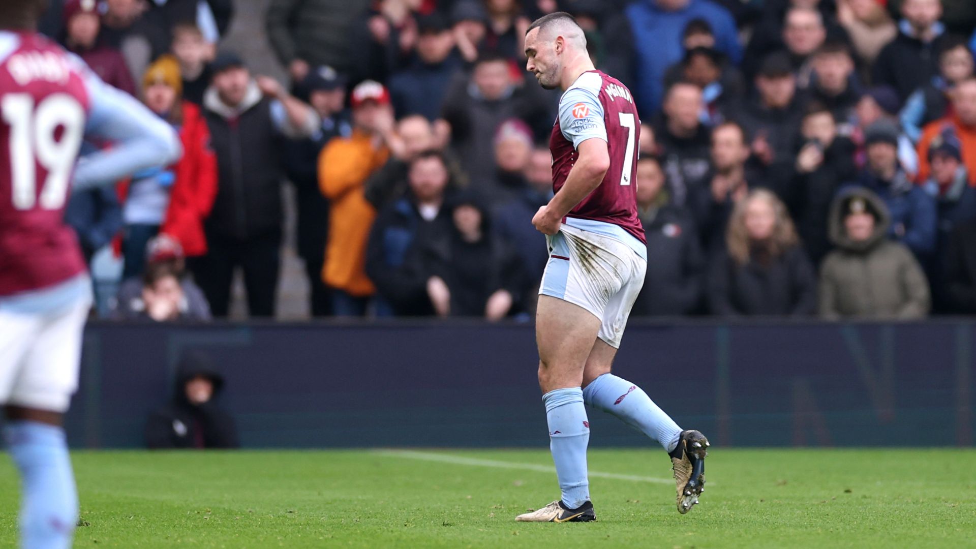 Aston Villa's John McGinn sent off