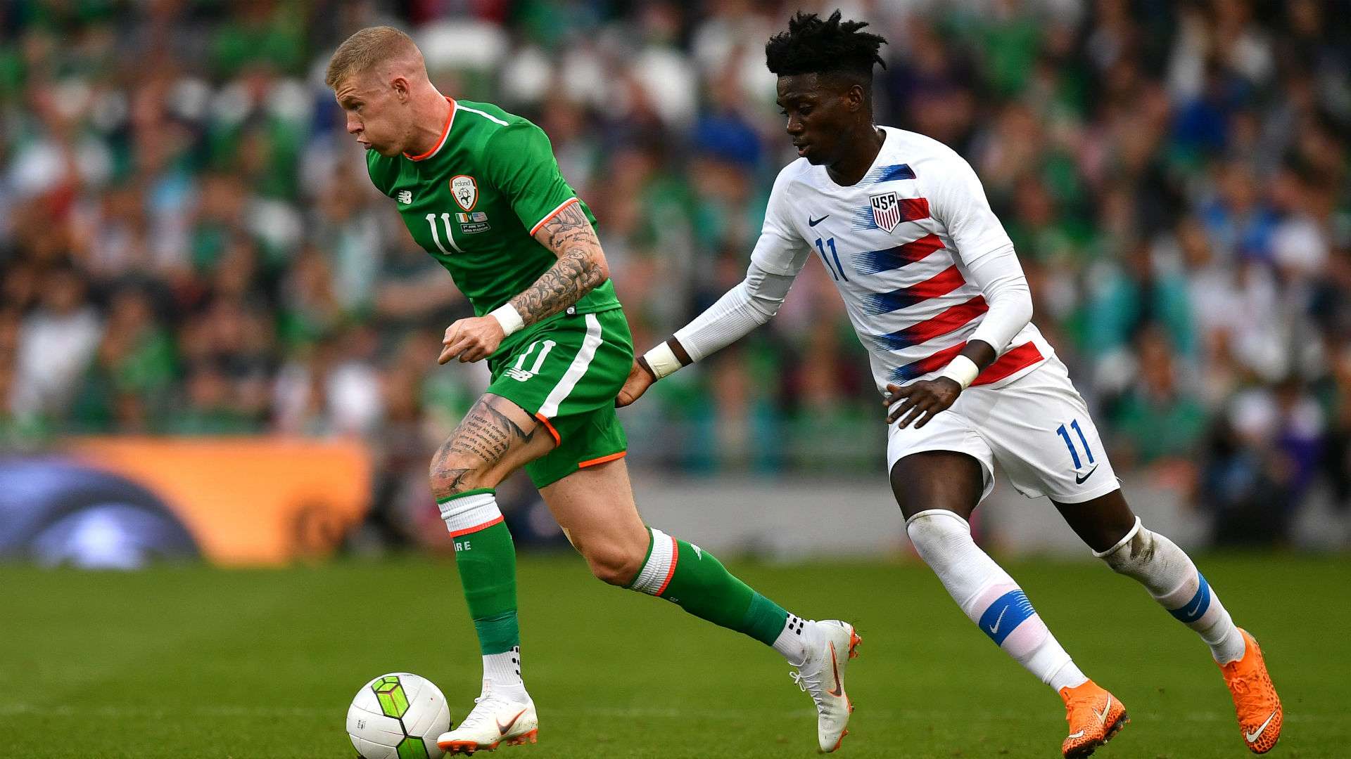 James McClean Tim Weah Ireland USA international friendly 2018