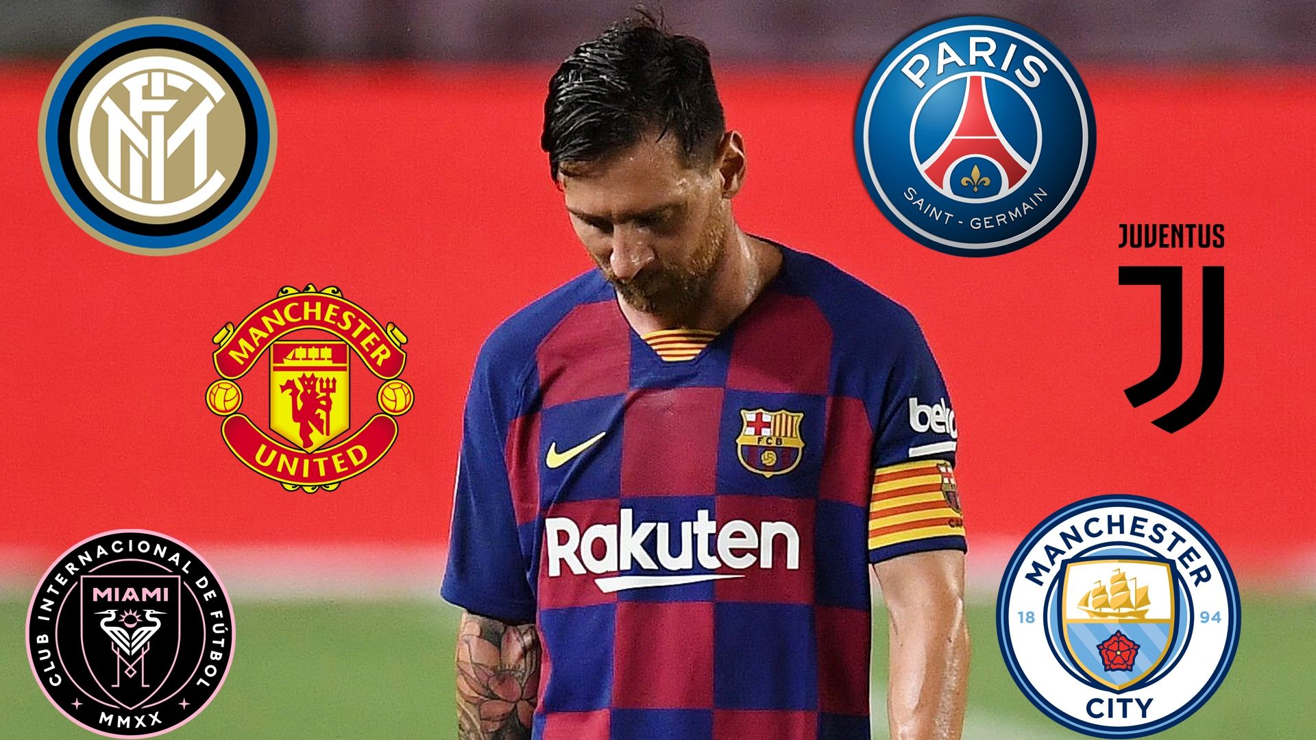 GFX Lionel Messi Inter Manchester United Inter Miami PSG Juventus Manchester City