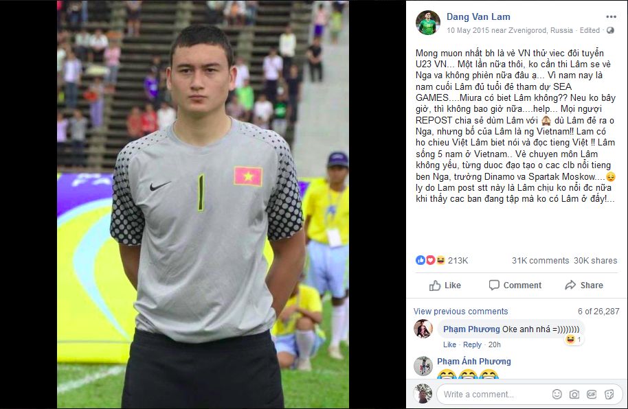 Tâm thư Đặng Văn Lâm Toshiya Miura