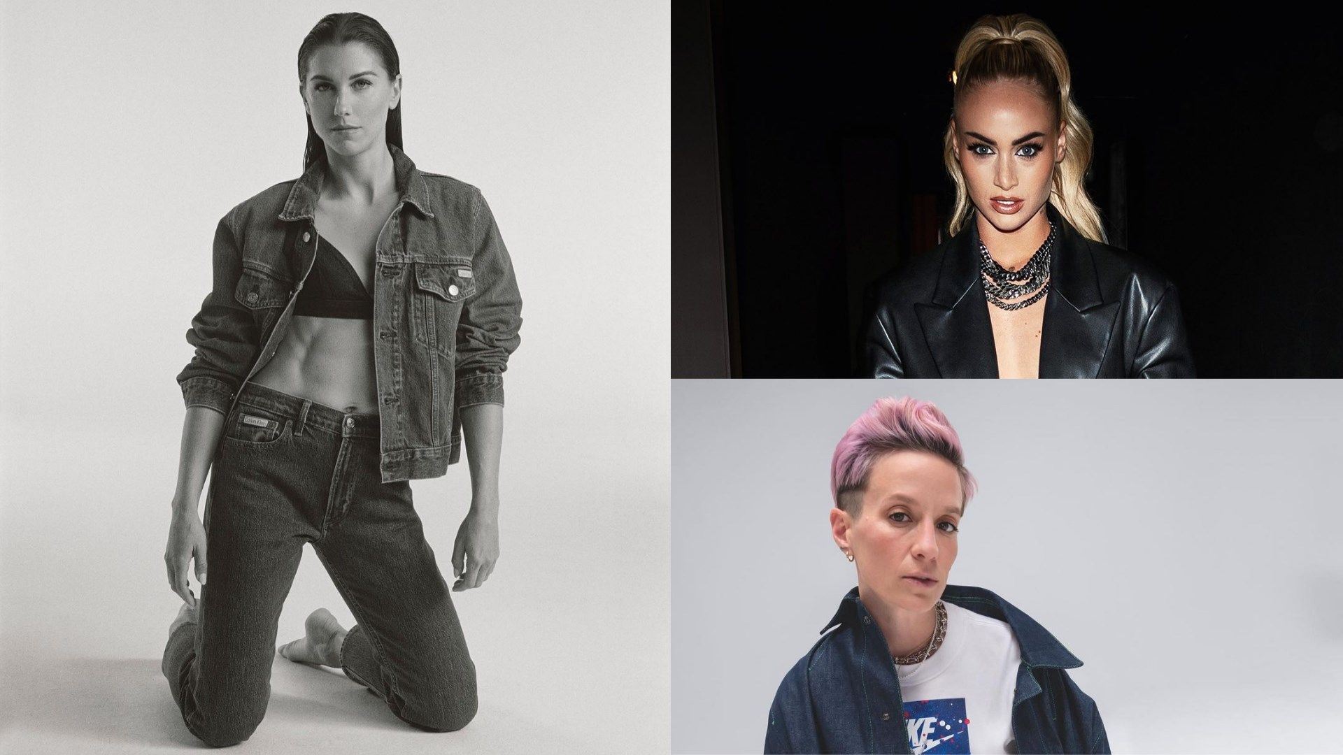 Alex Morgan Megan Rapinoe Alisha Lehmann Instagram composite