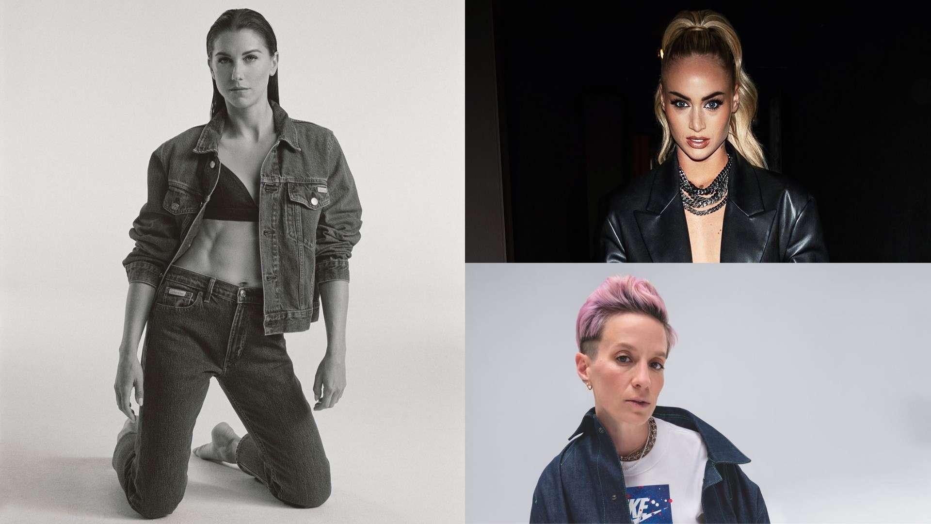 Alex Morgan Megan Rapinoe Alisha Lehmann Instagram composite