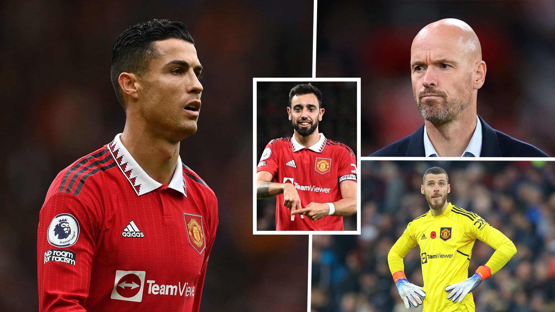Cristiano Ronaldo Erik ten Hag David de Gea Bruno Man Utd 2022-23 GFX