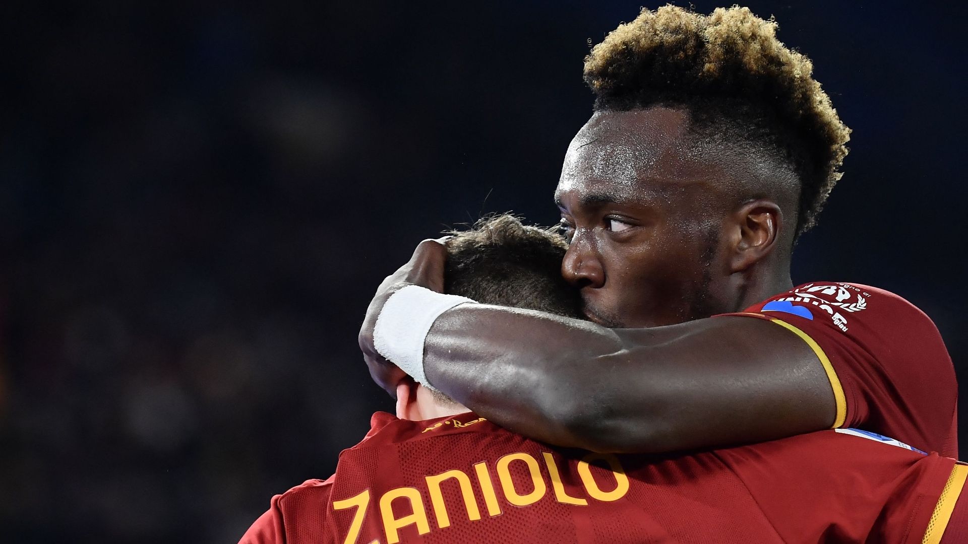 Roma celebrating 2022 Zaniolo Abraham