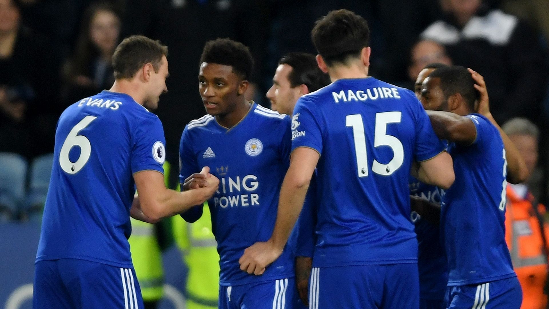 Leicester City celebrate vs Brighton