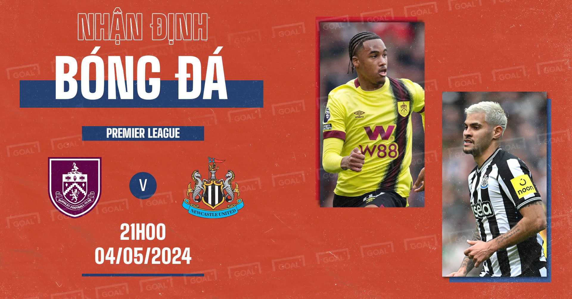 Burnley vs Newcastle Premier League 2023-24 GFX