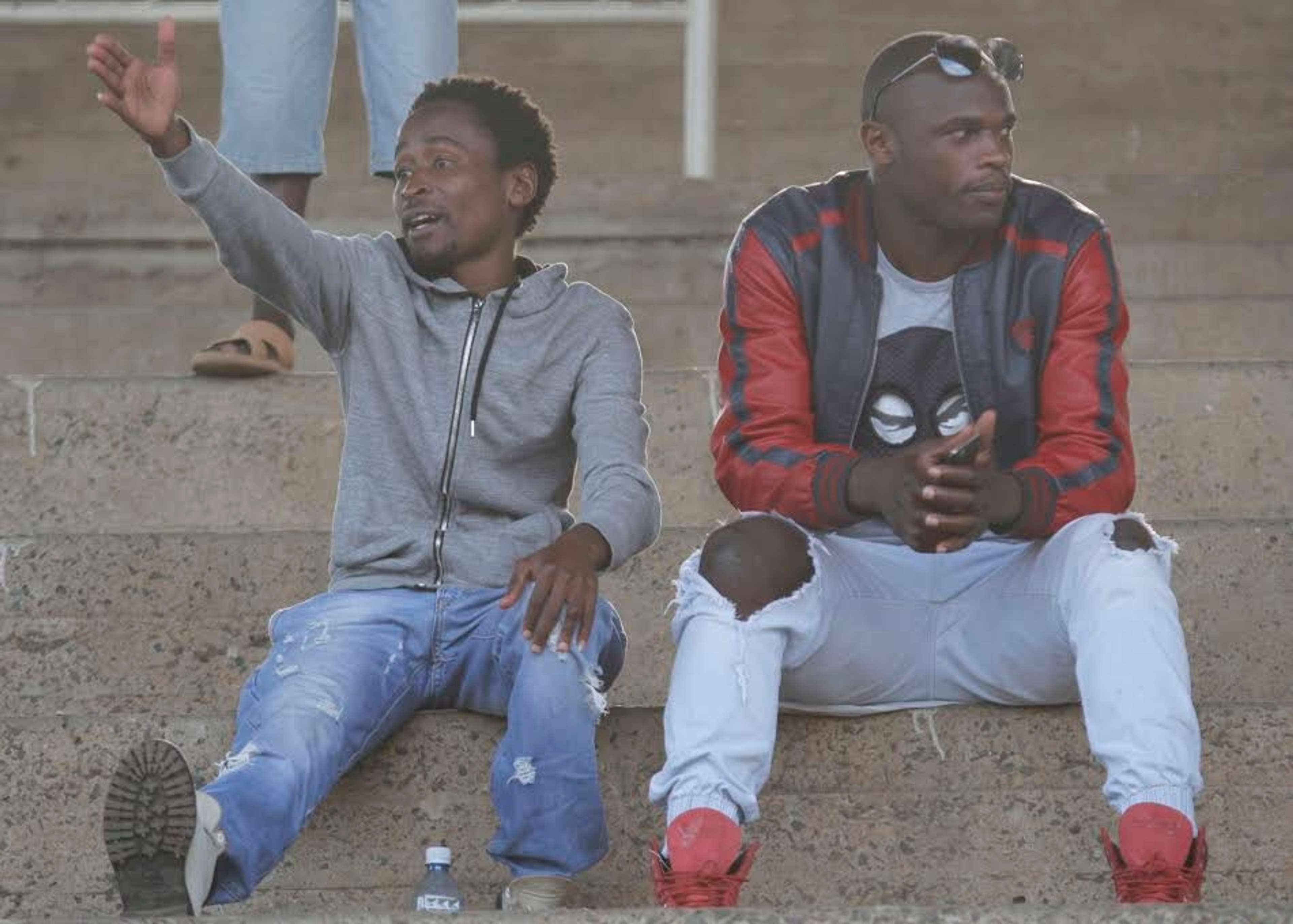 Kenya striker Dennis Oliech watching a local league match recently