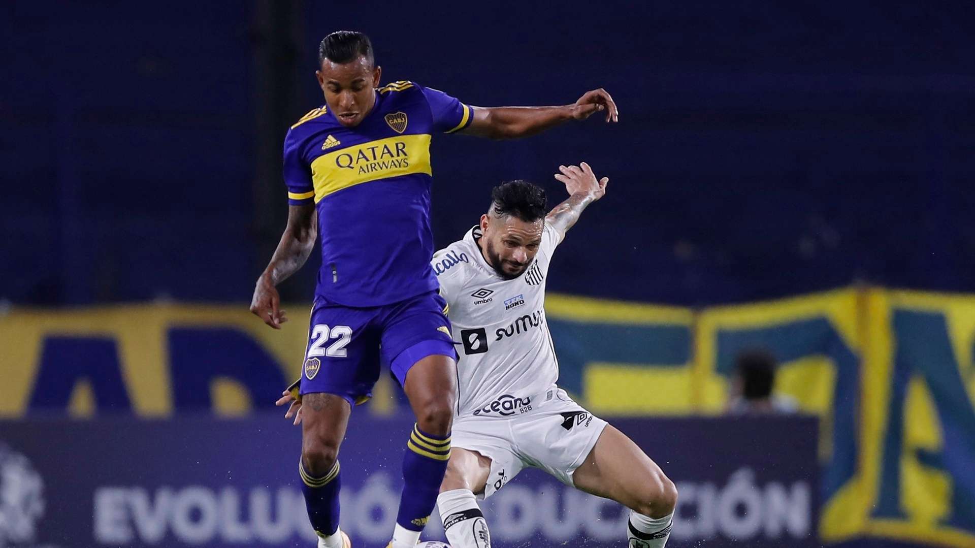 Sebastián Villa e Pará - Boca Juniors x Santos Libertadores 27042021