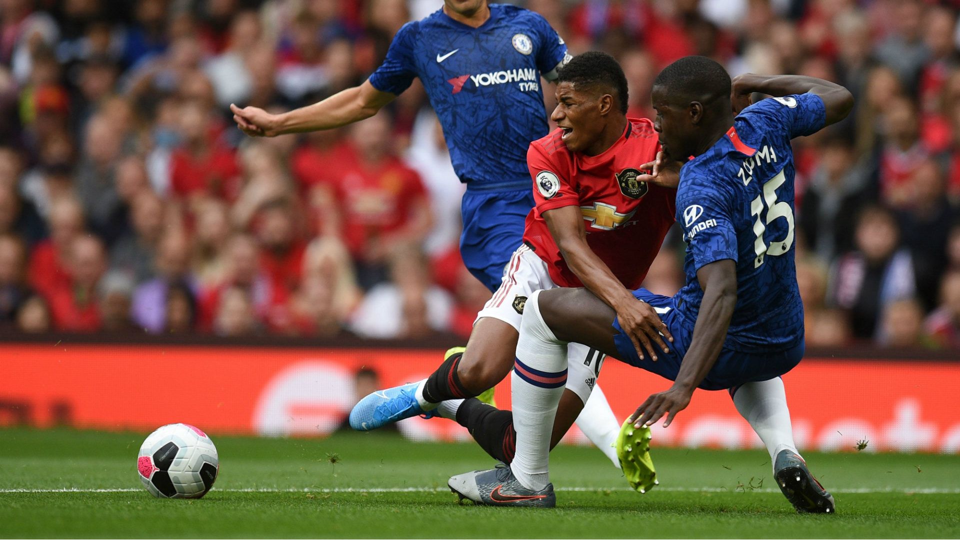 Marcus Rashford Kurt Zouma Man Utd vs Chelsea 2019-20