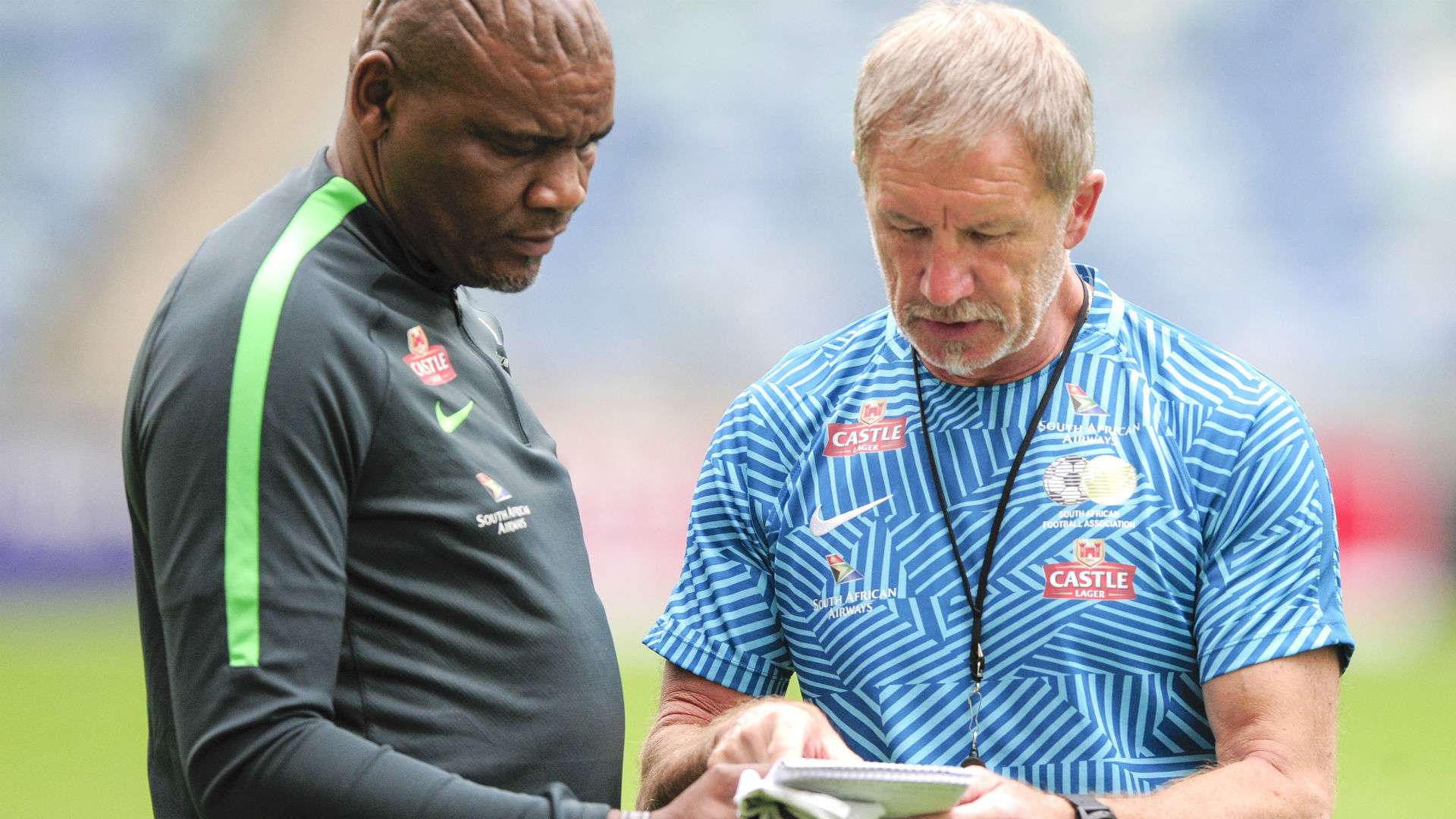 Stuart Baxter & Molefi Ntseki Bafana Bafana v Libya, September 2018