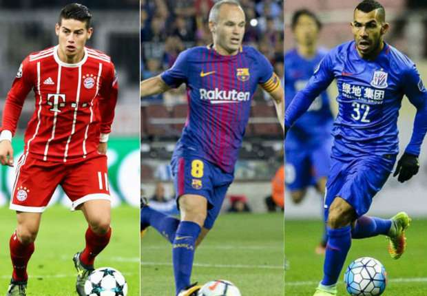 James Rodriguez Iniesta Tevez