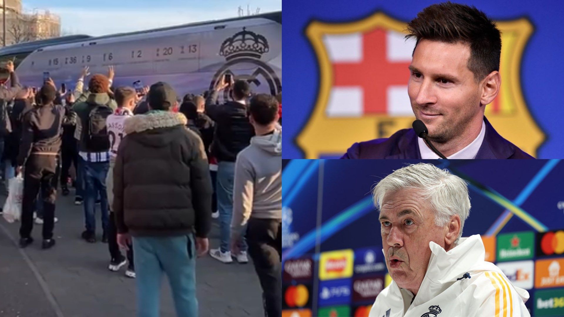 Arsenal fans Real Madrid bus