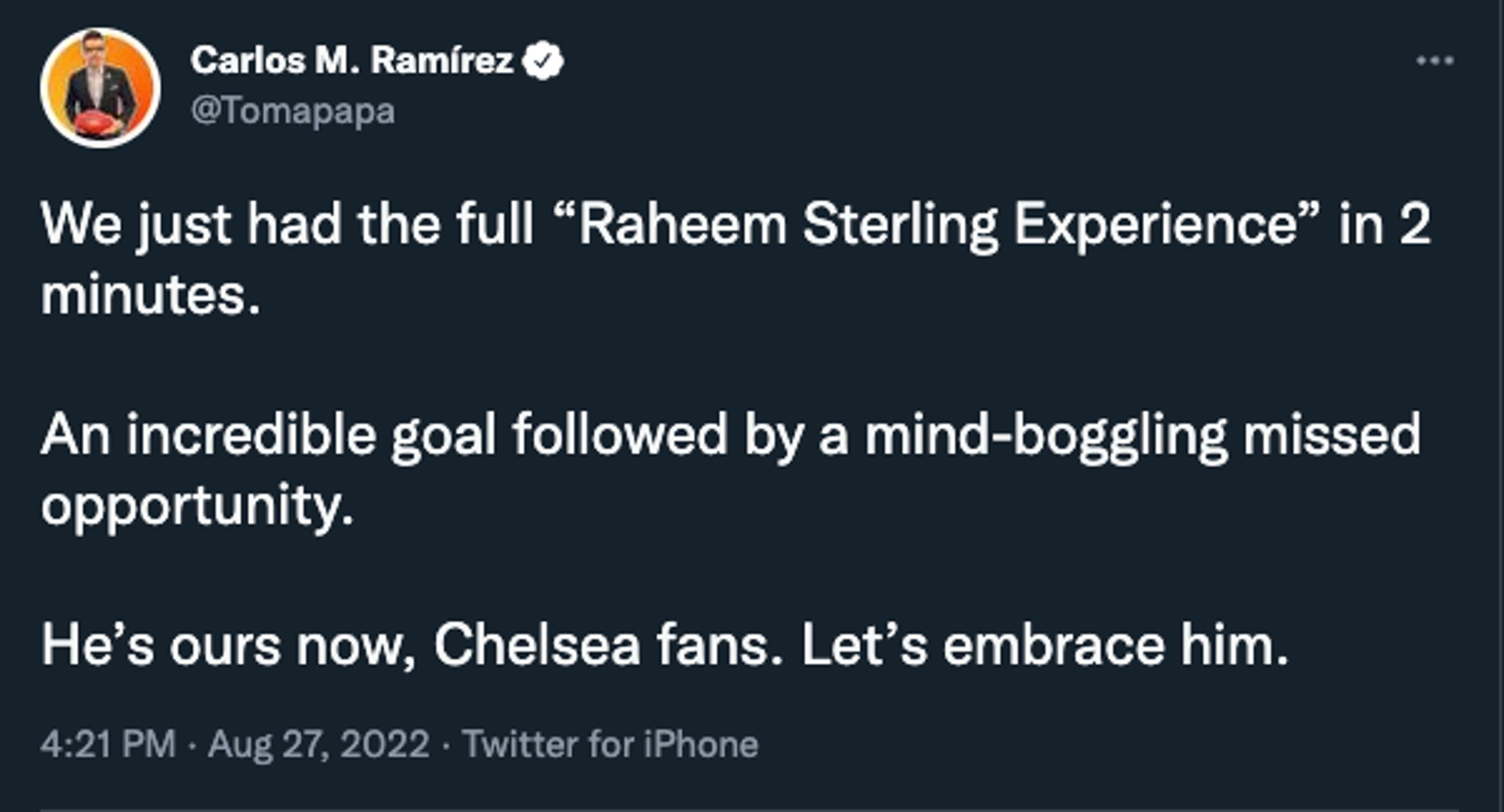 Chelsea tweet vs Leicester 